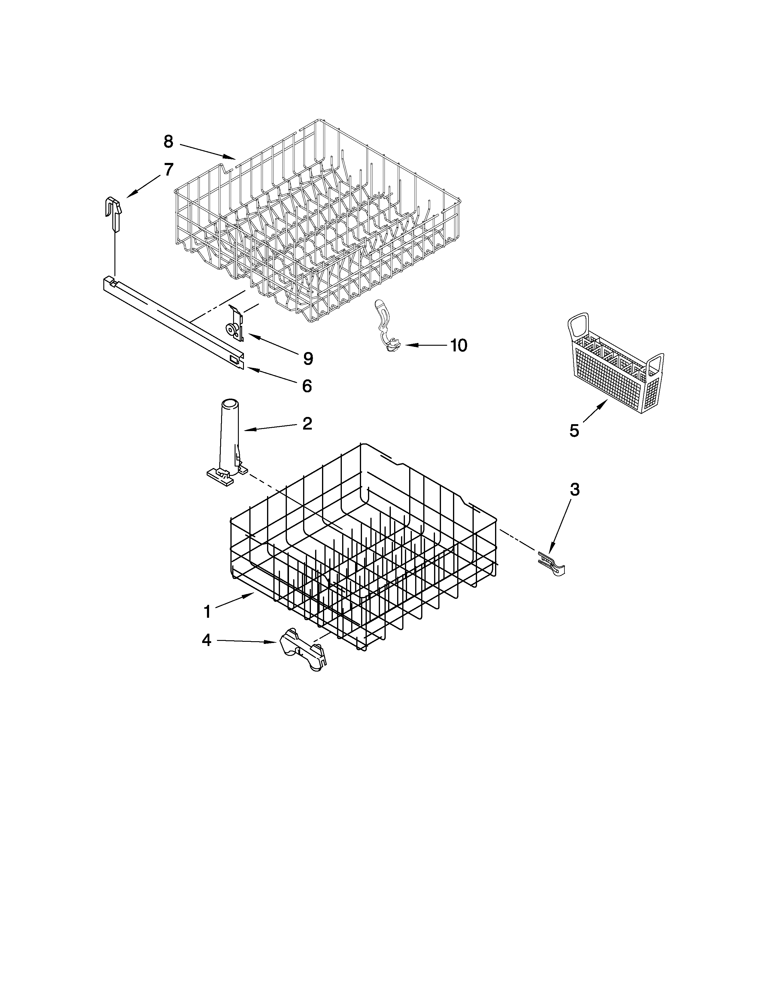 Kenmore 66514212K900 dishrack parts diagram