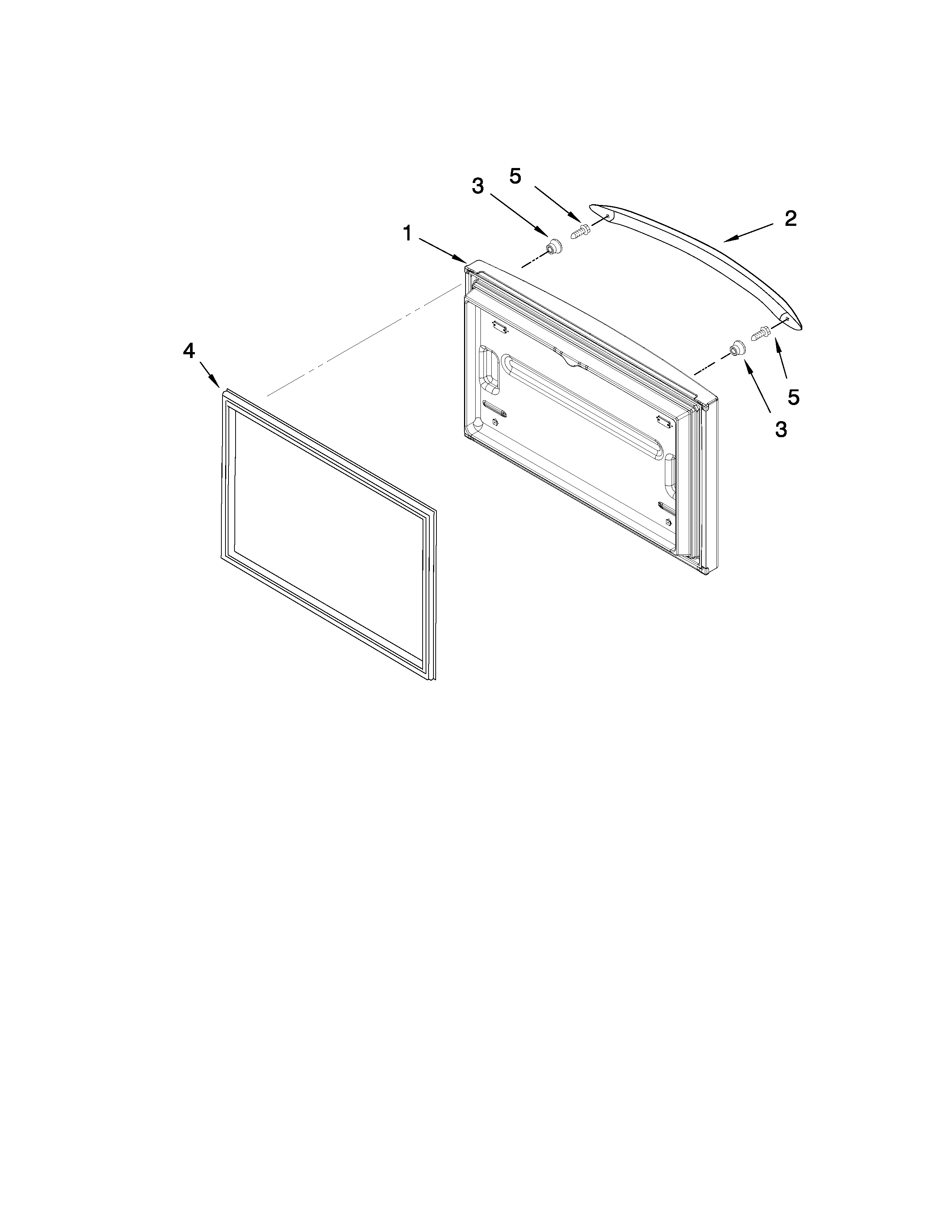 Kenmore Elite 59677603802 freezer door parts diagram