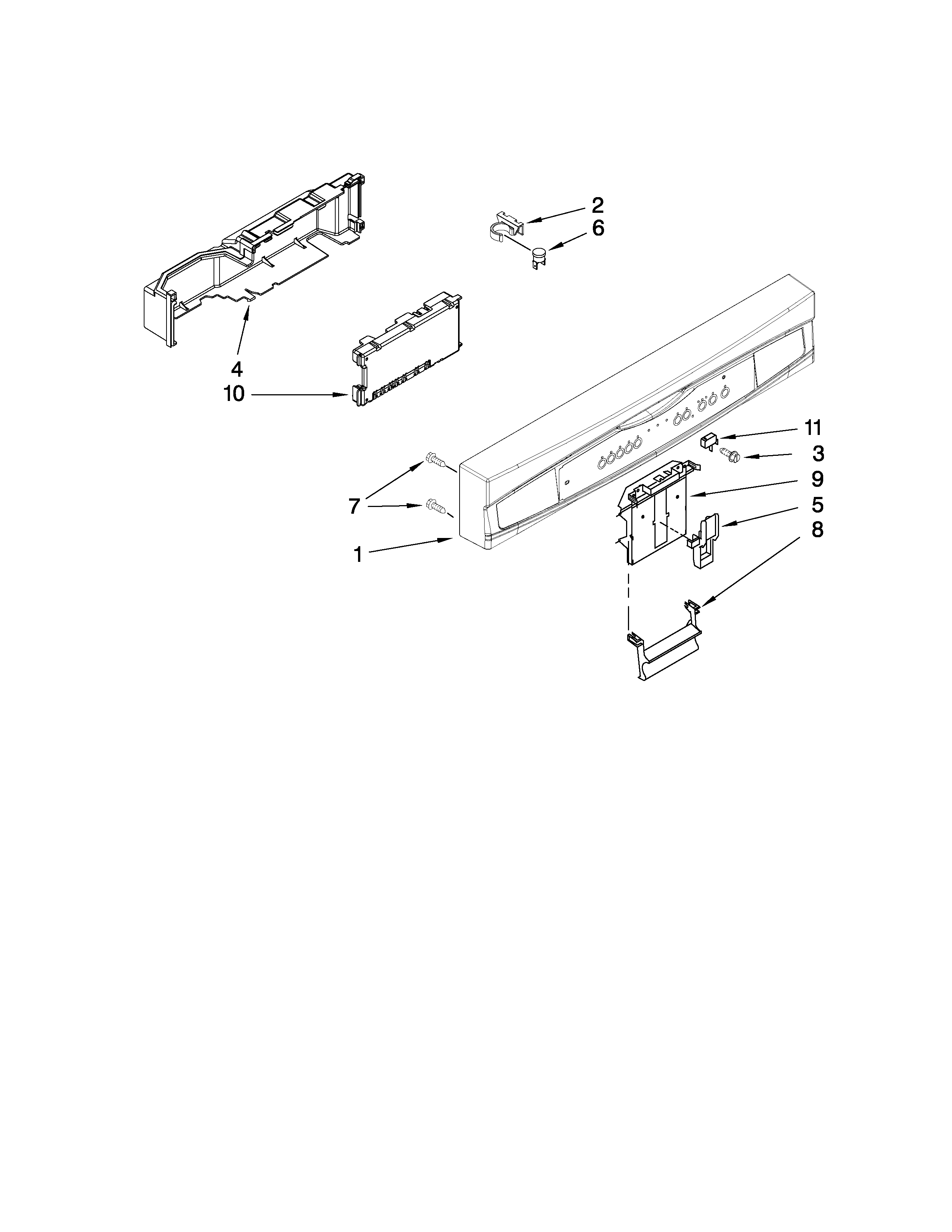Kenmore 66513459K901 control panel parts diagram