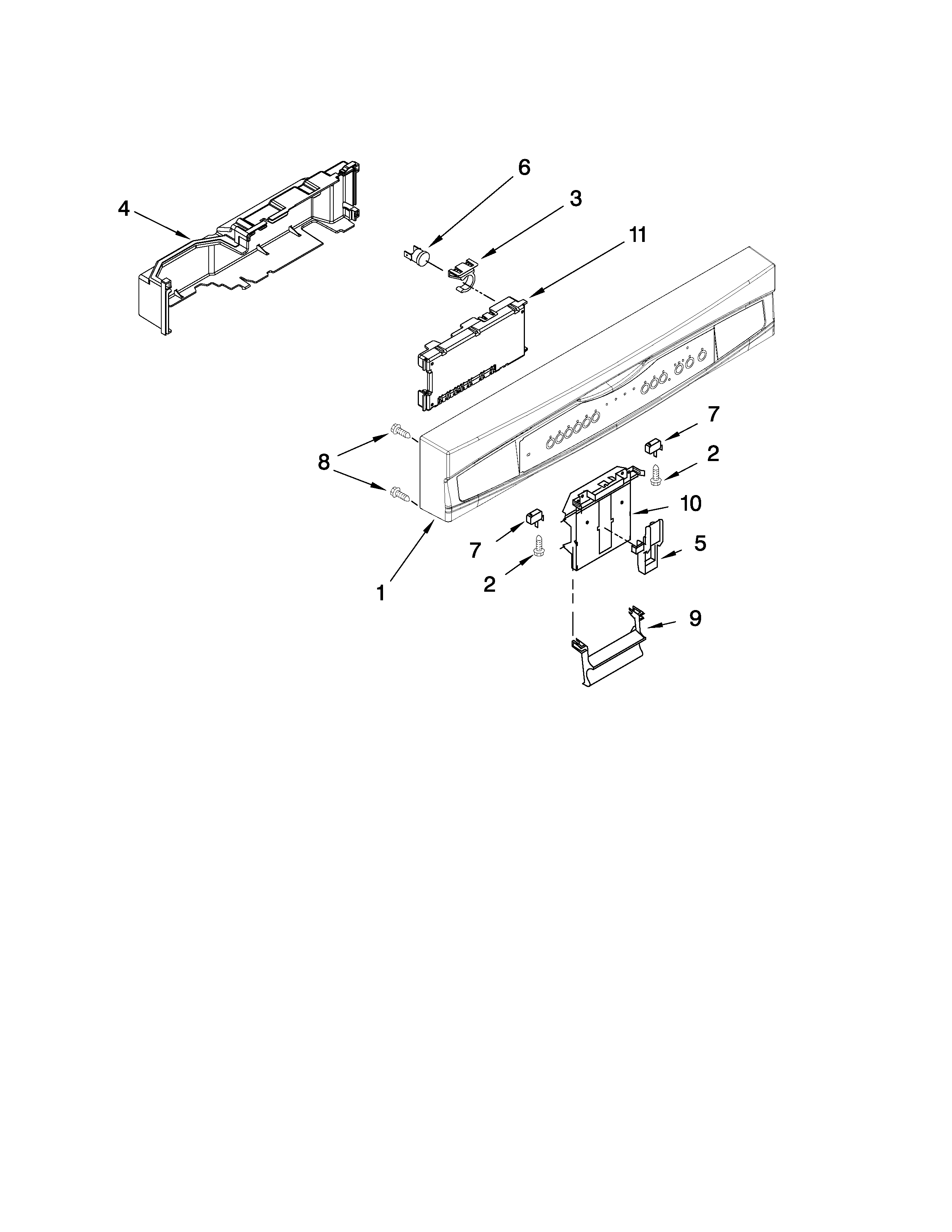 Kenmore 66513739K603 control panel parts diagram