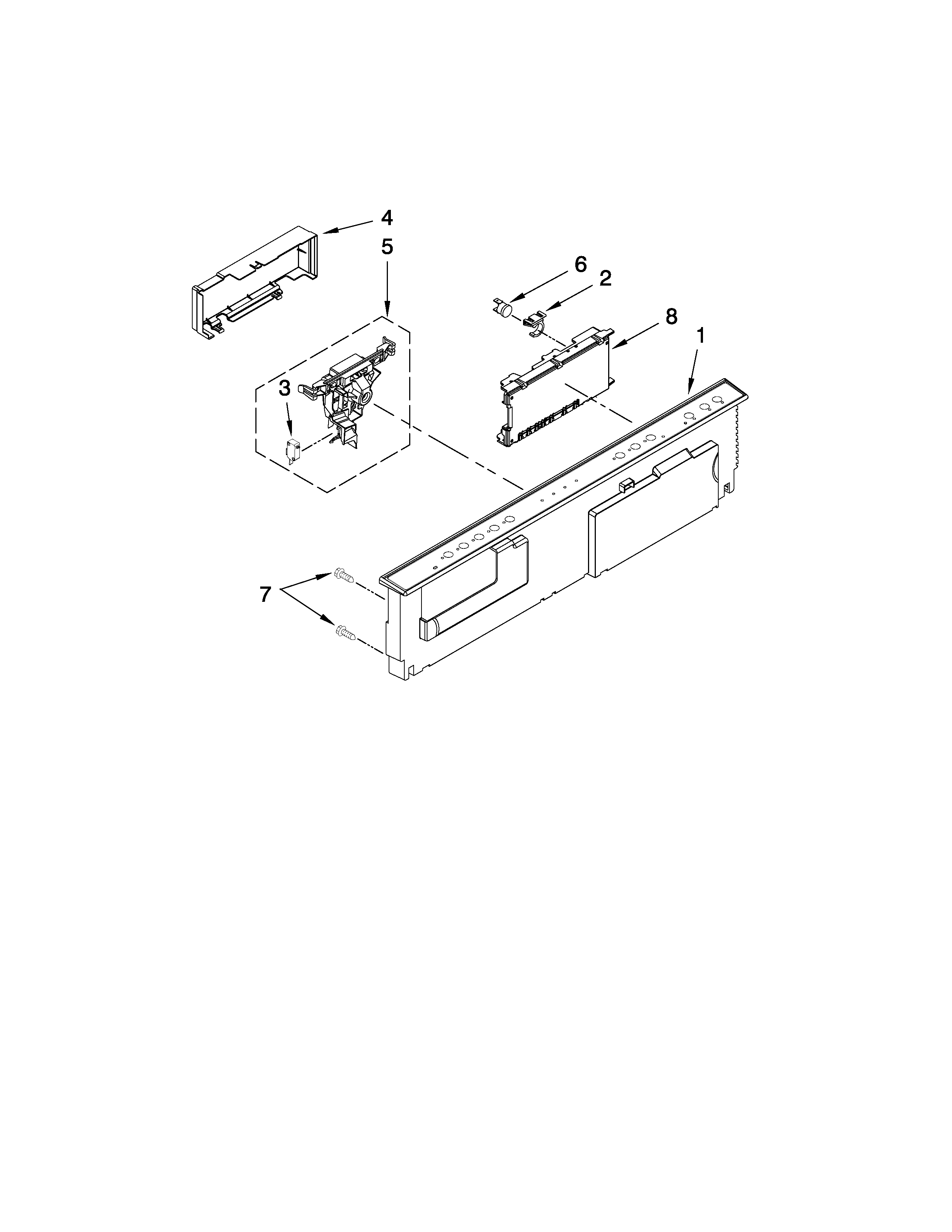 Kenmore 66513899K801 control panel parts diagram