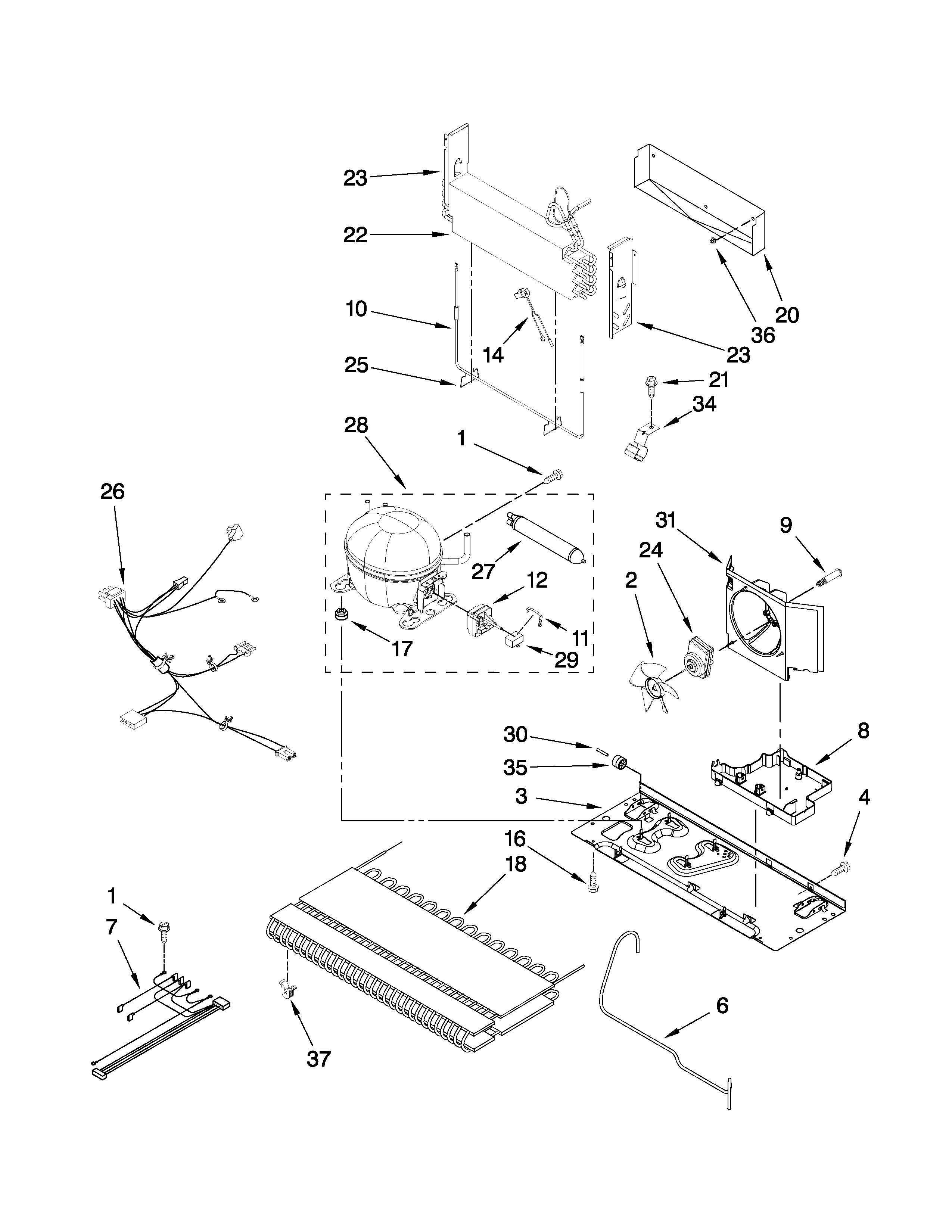 Kenmore 59668043802 unit parts diagram