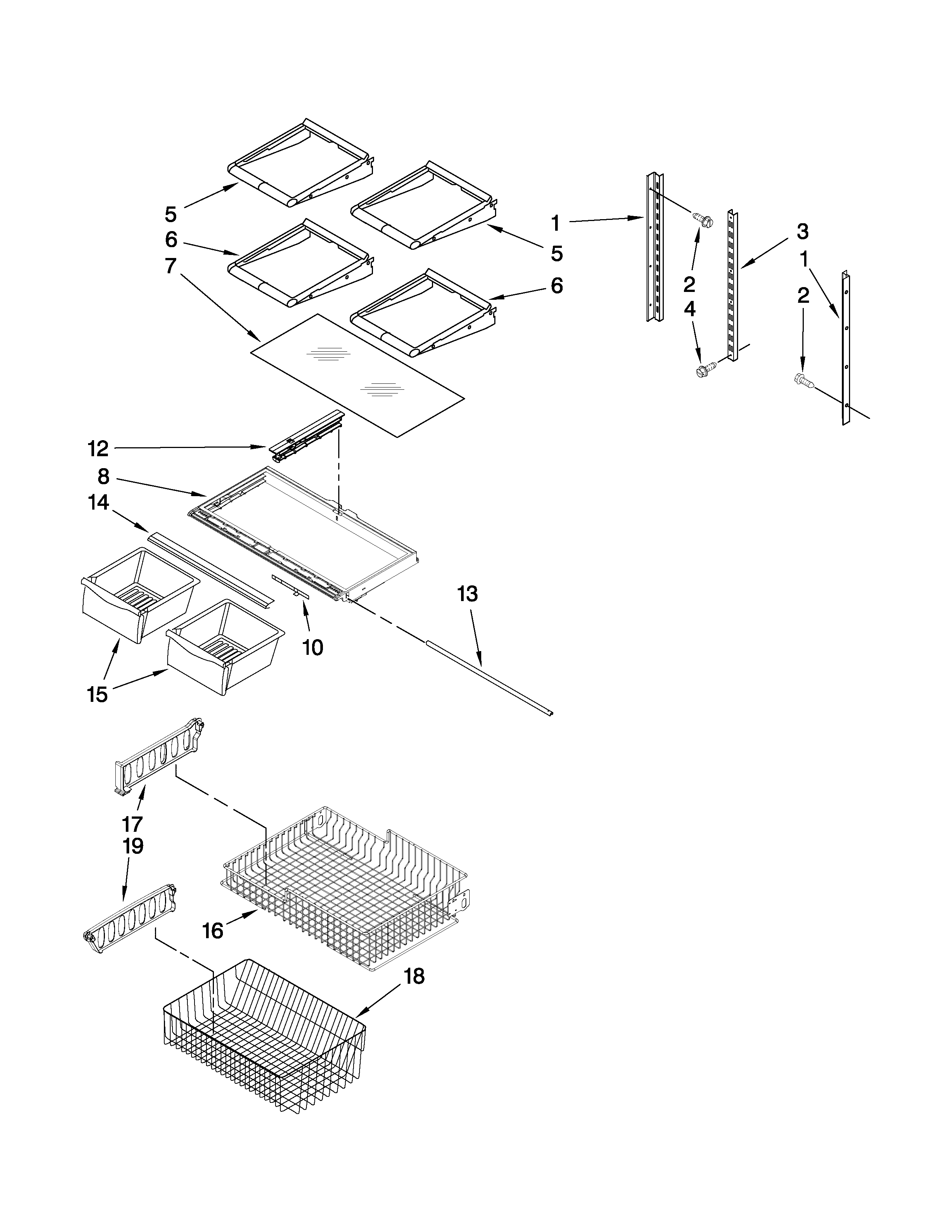 Kenmore 59668043802 shelf parts diagram