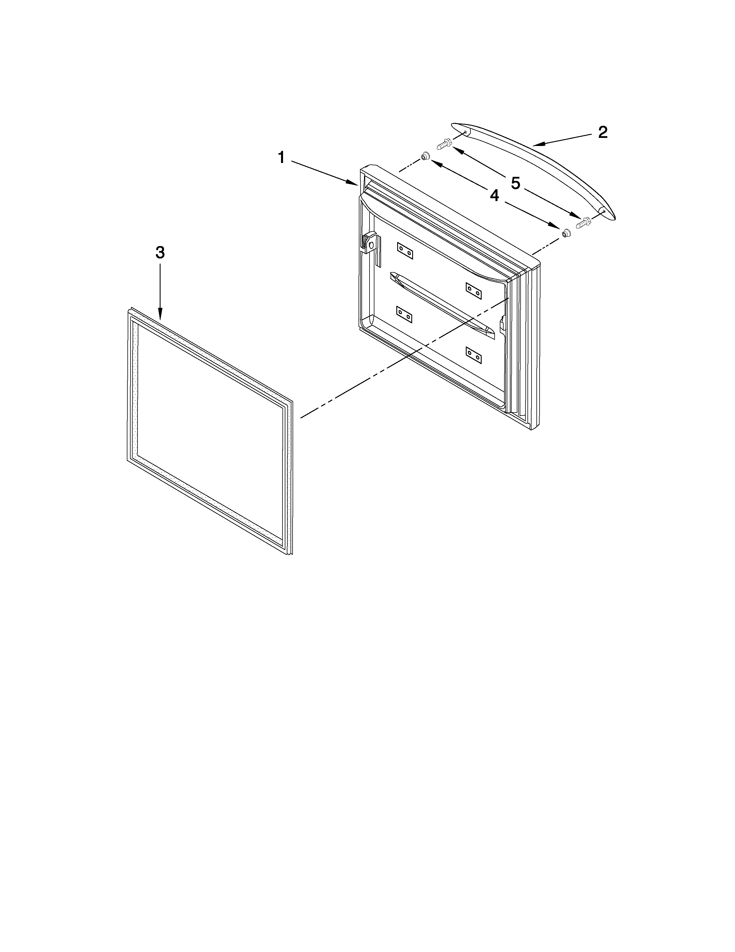Kenmore Elite 59676059703 freezer door parts diagram