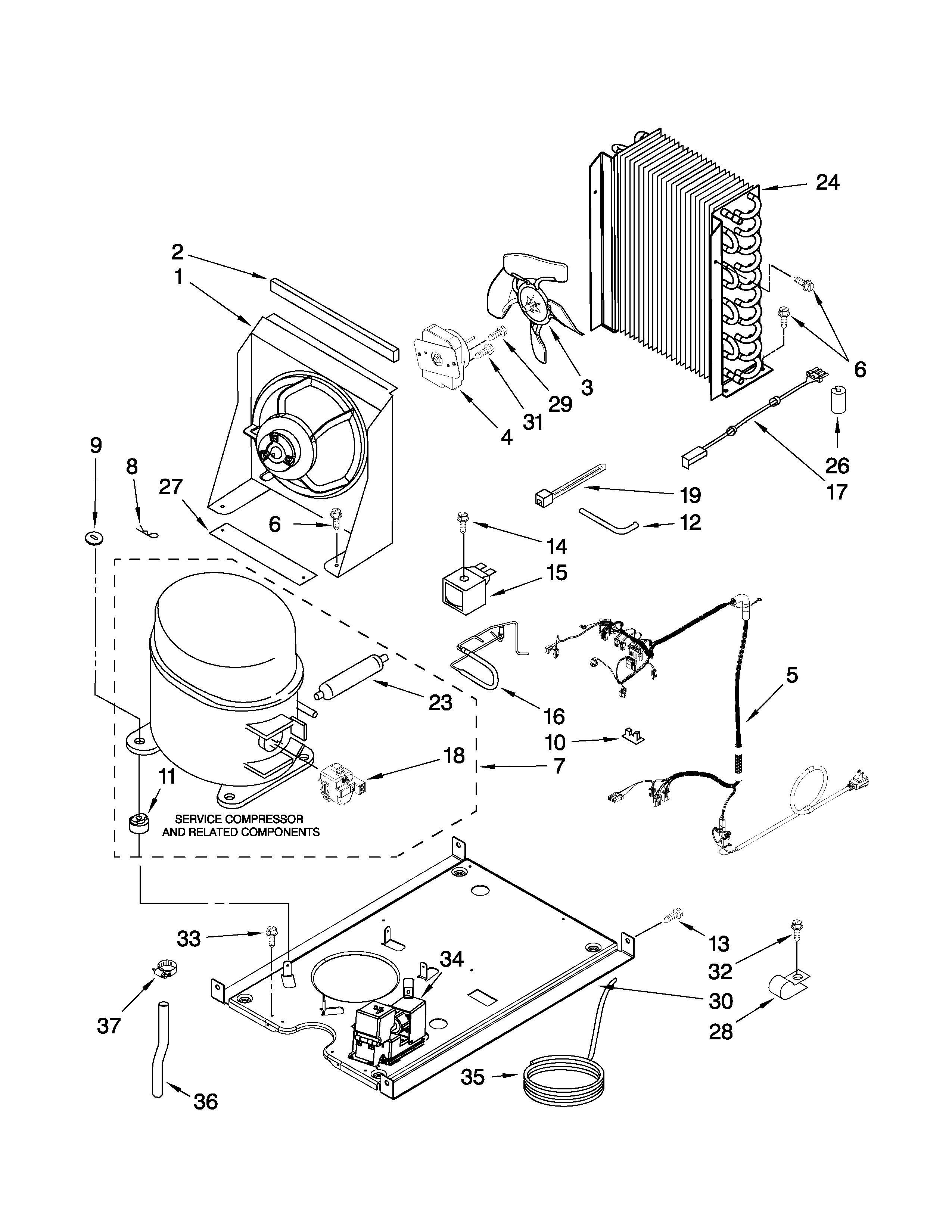 Kenmore 10689582703 unit parts diagram