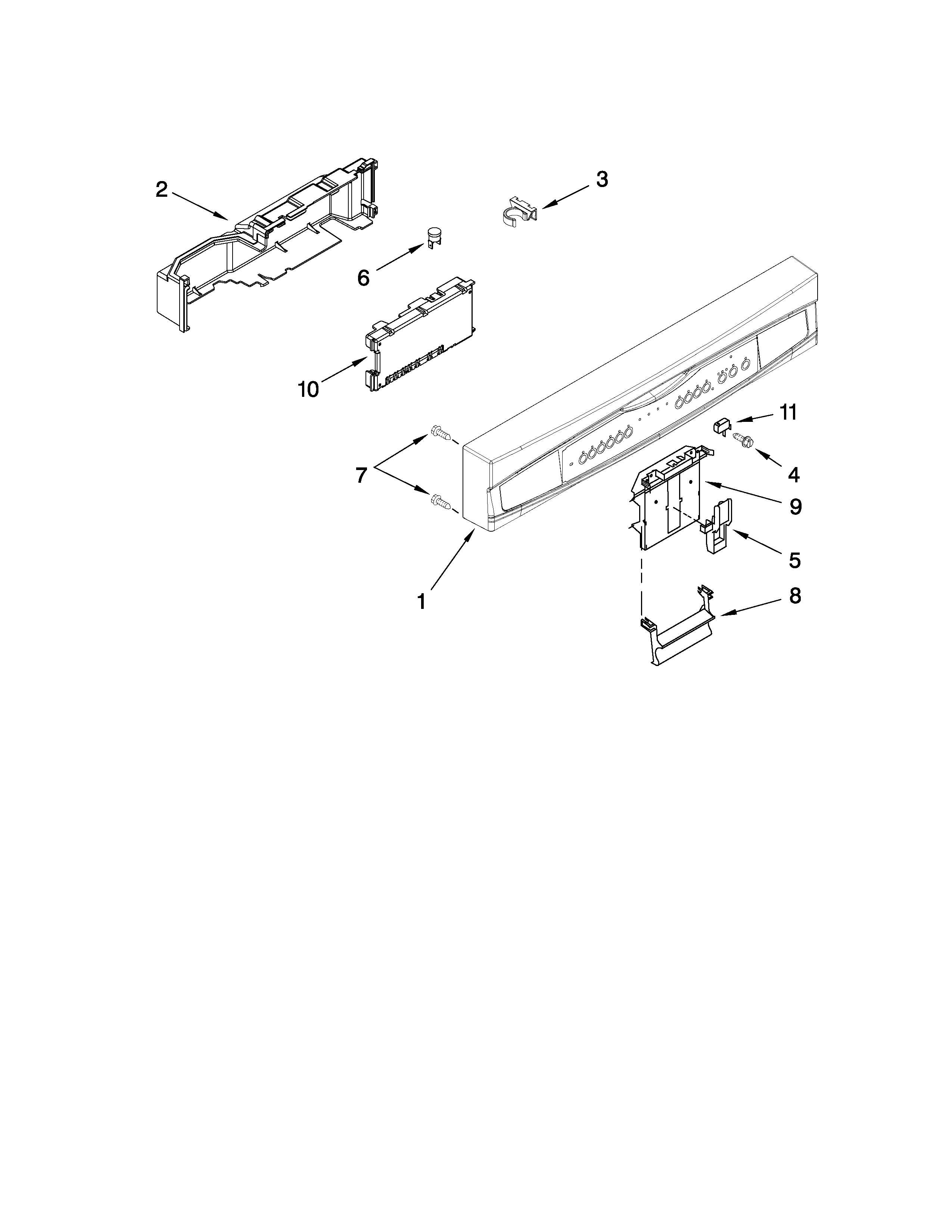 Kenmore 66513749K602 control panel parts diagram