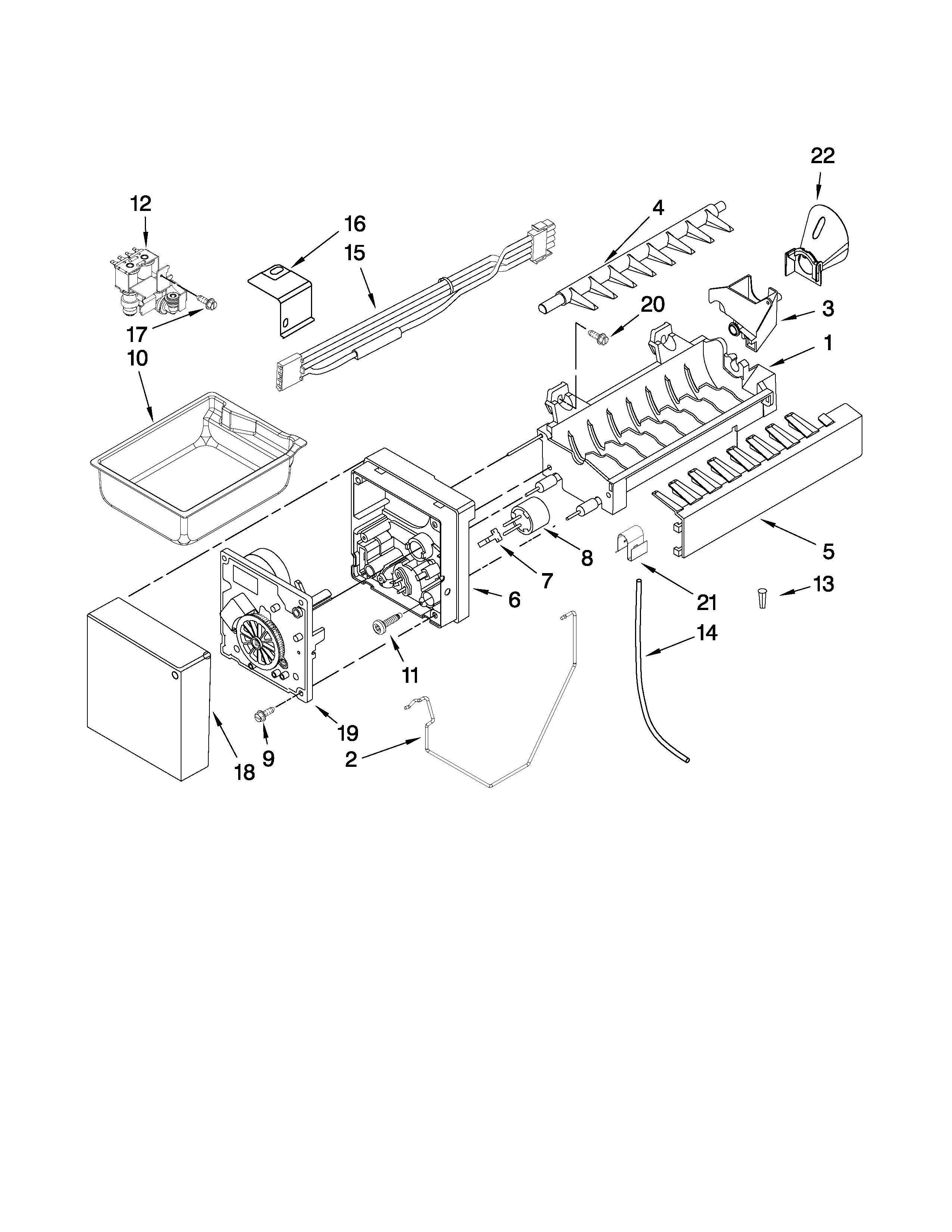 Kenmore Elite 59678582803 icemaker parts diagram