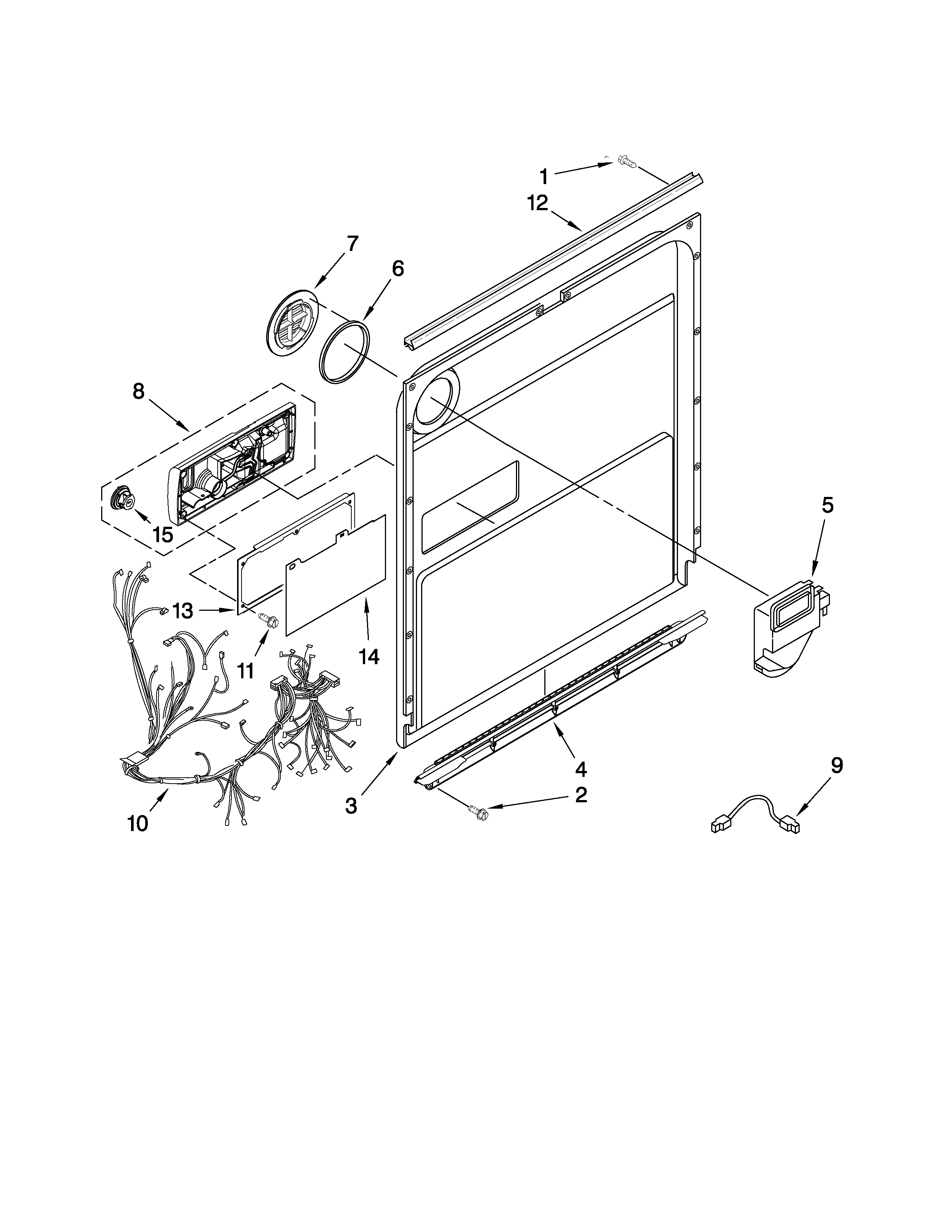 Kenmore Elite 66513183K802 door and latch parts diagram