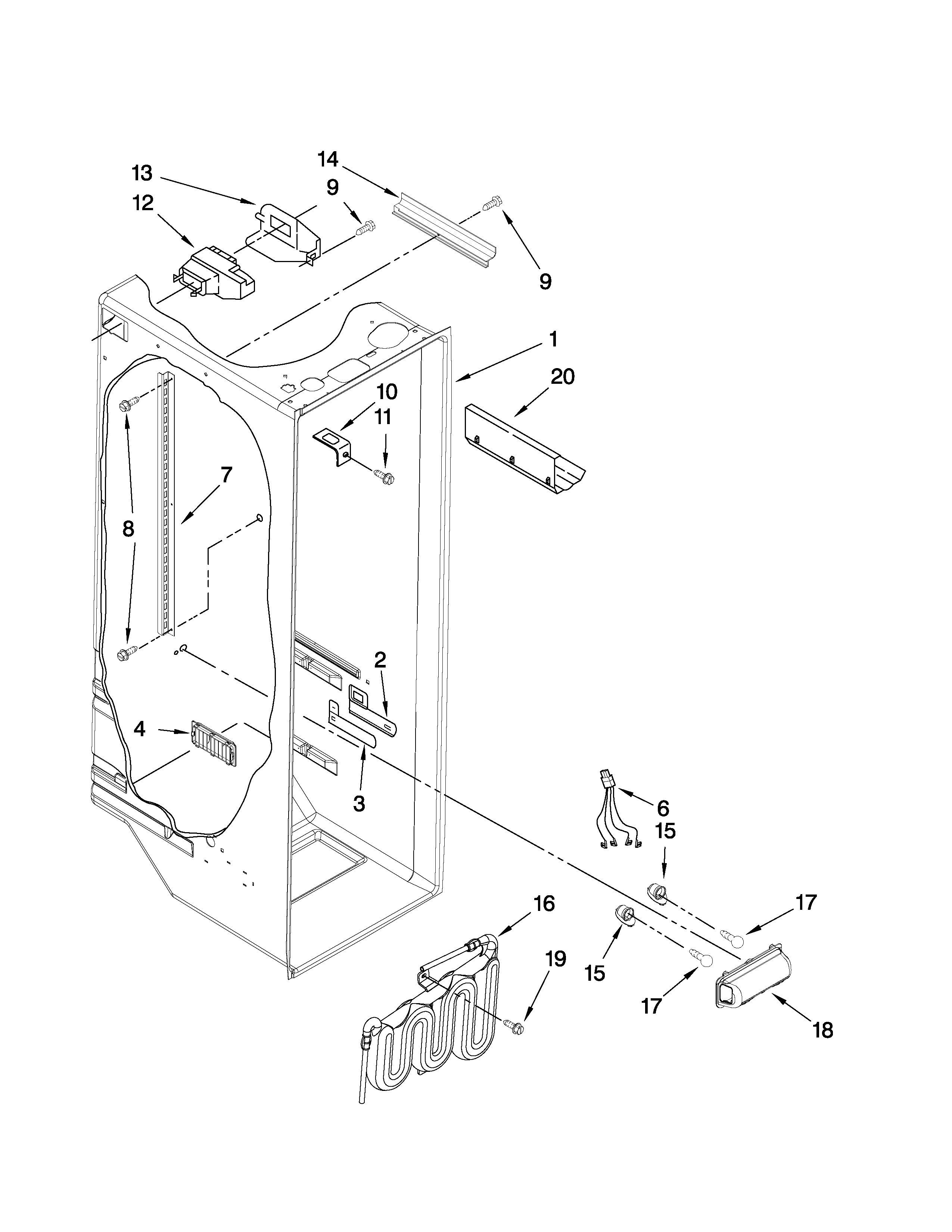 Kenmore 10658029802 refrigerator liner parts diagram