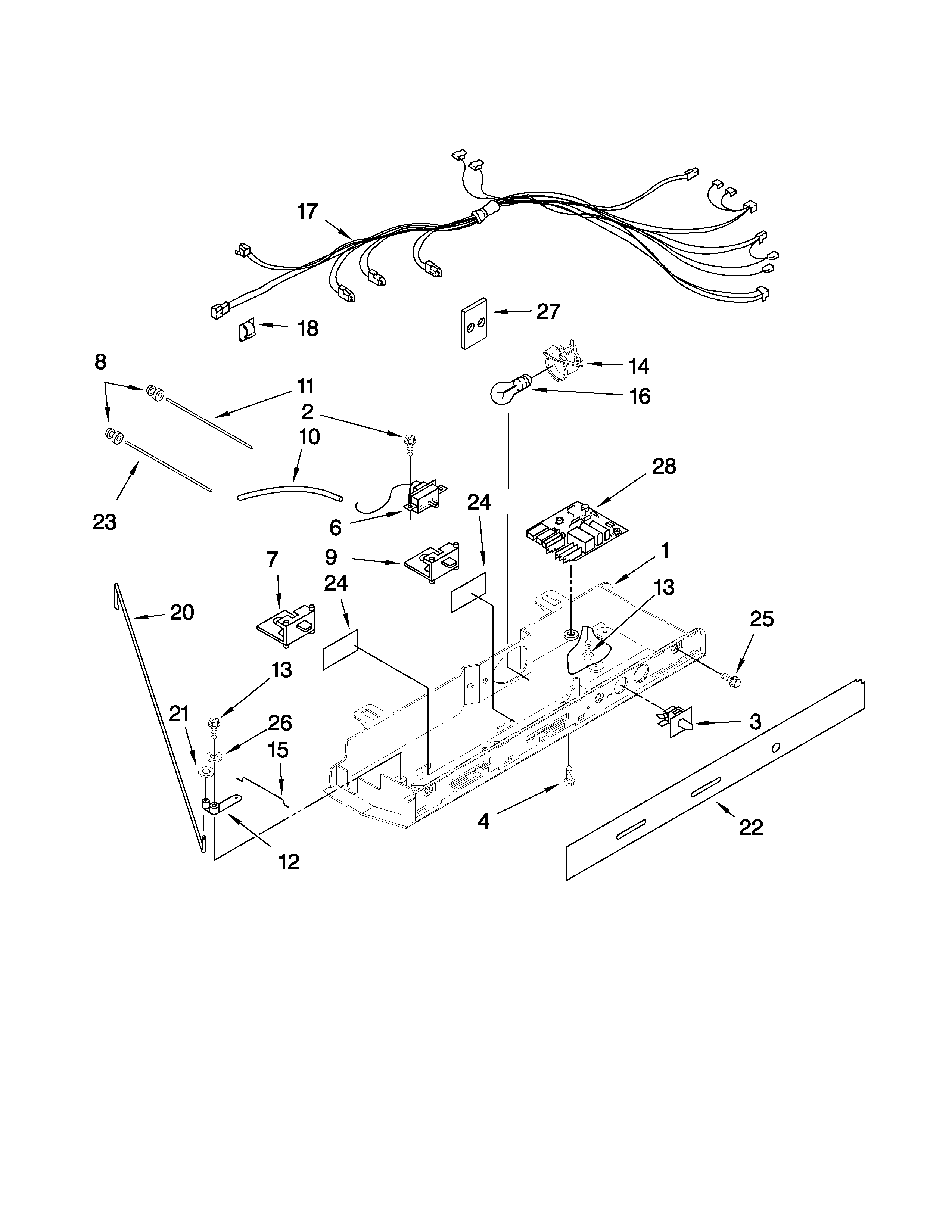 Kenmore 10658029802 control parts diagram
