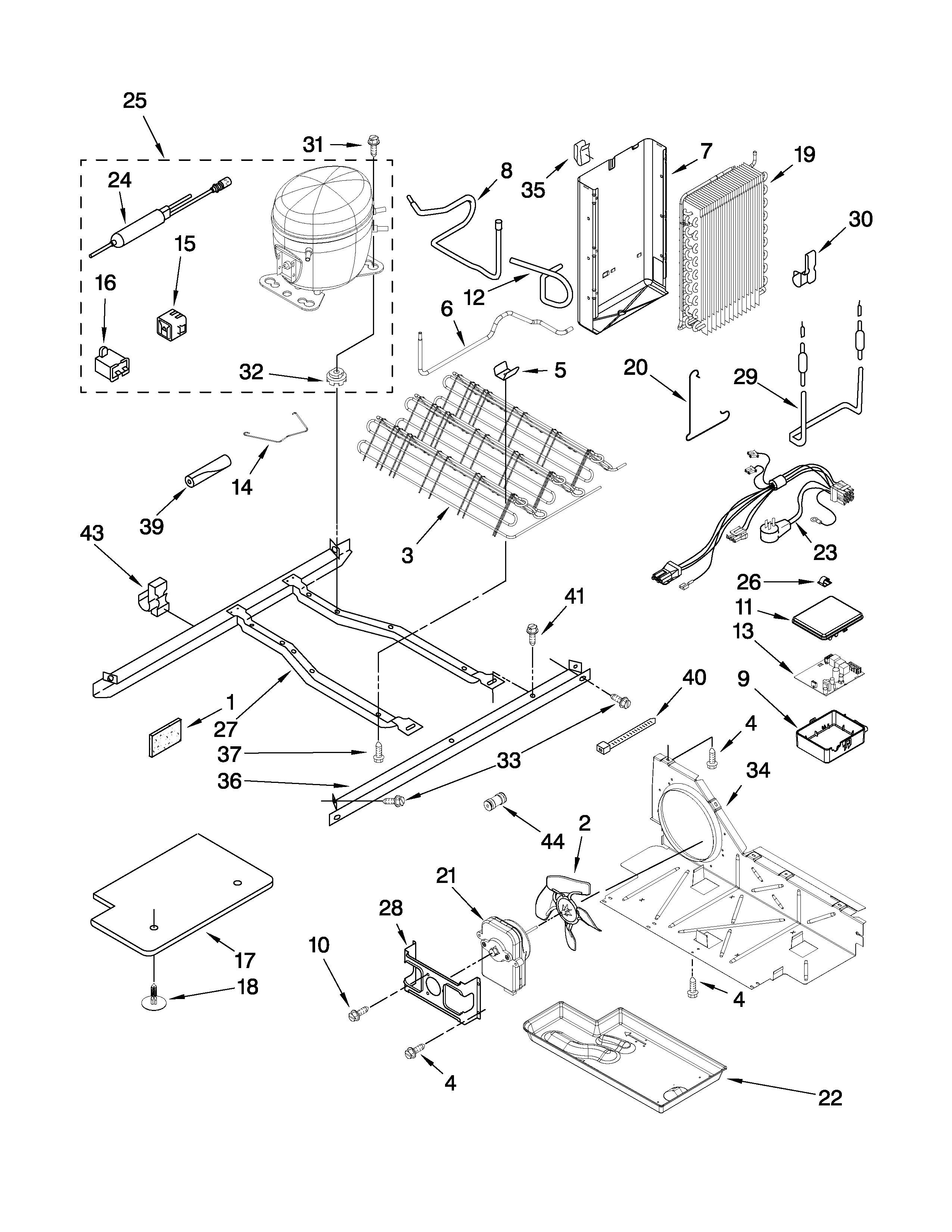 Kenmore 10658029802 unit parts diagram
