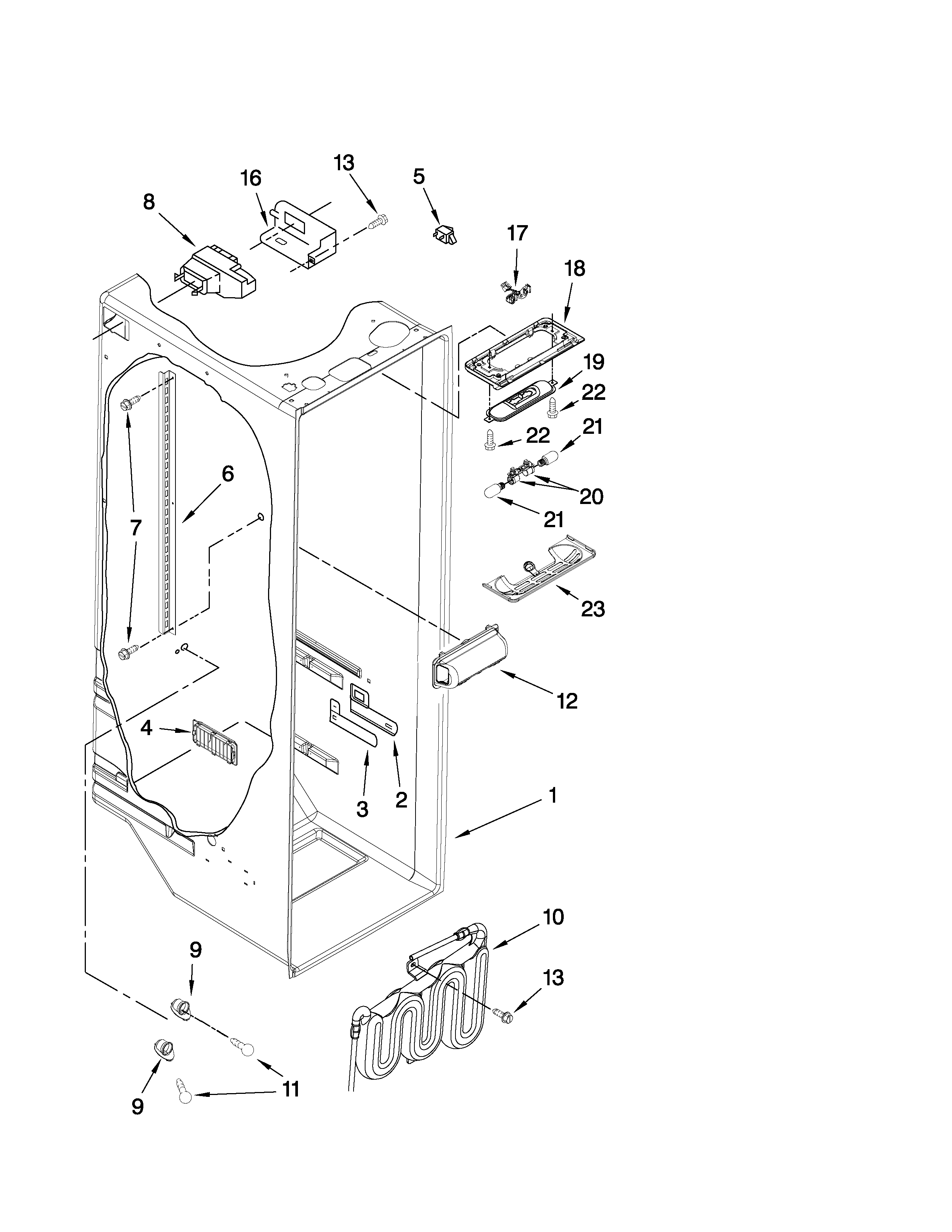 Kenmore Elite 10659962804 refrigerator liner parts diagram