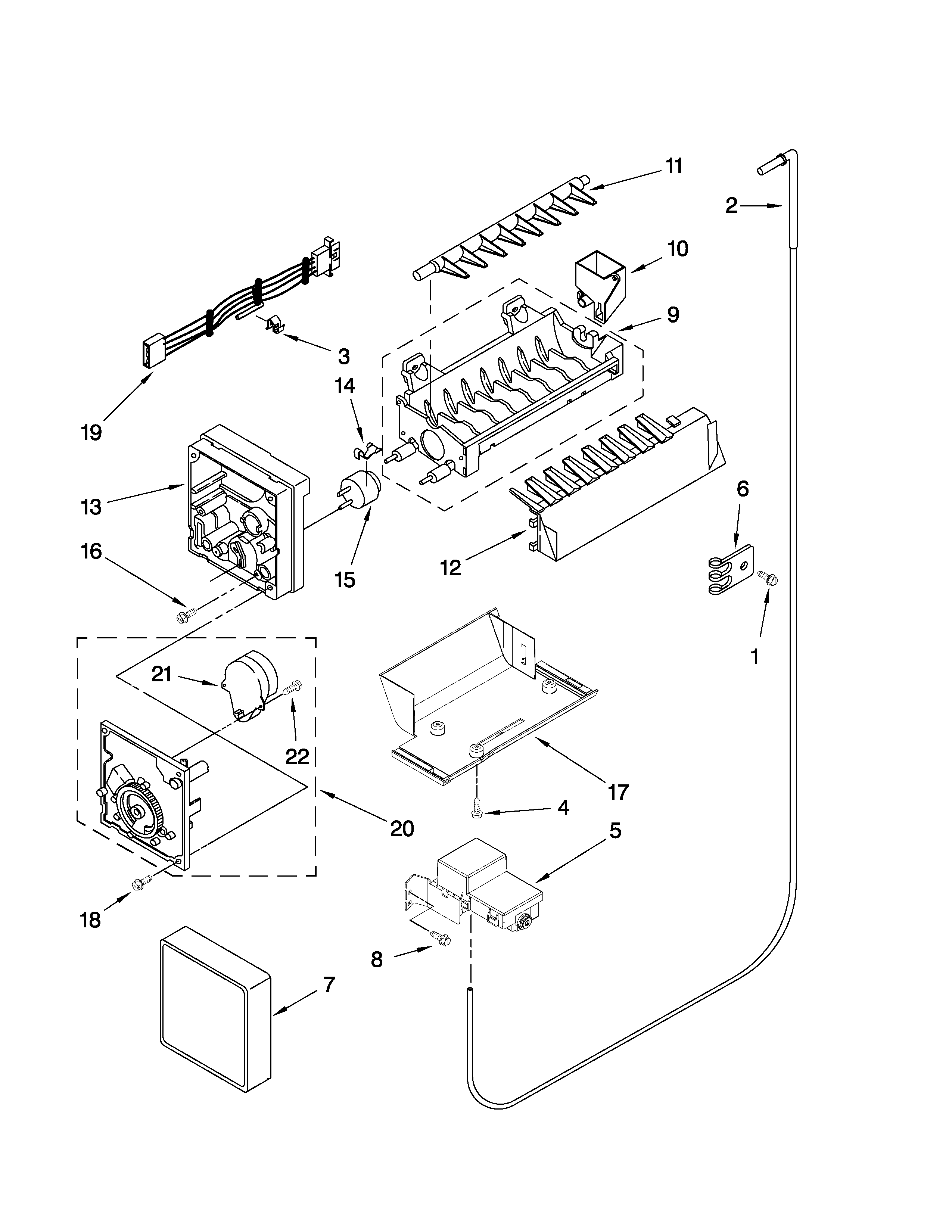Kenmore Elite 10659962804 icemaker parts diagram