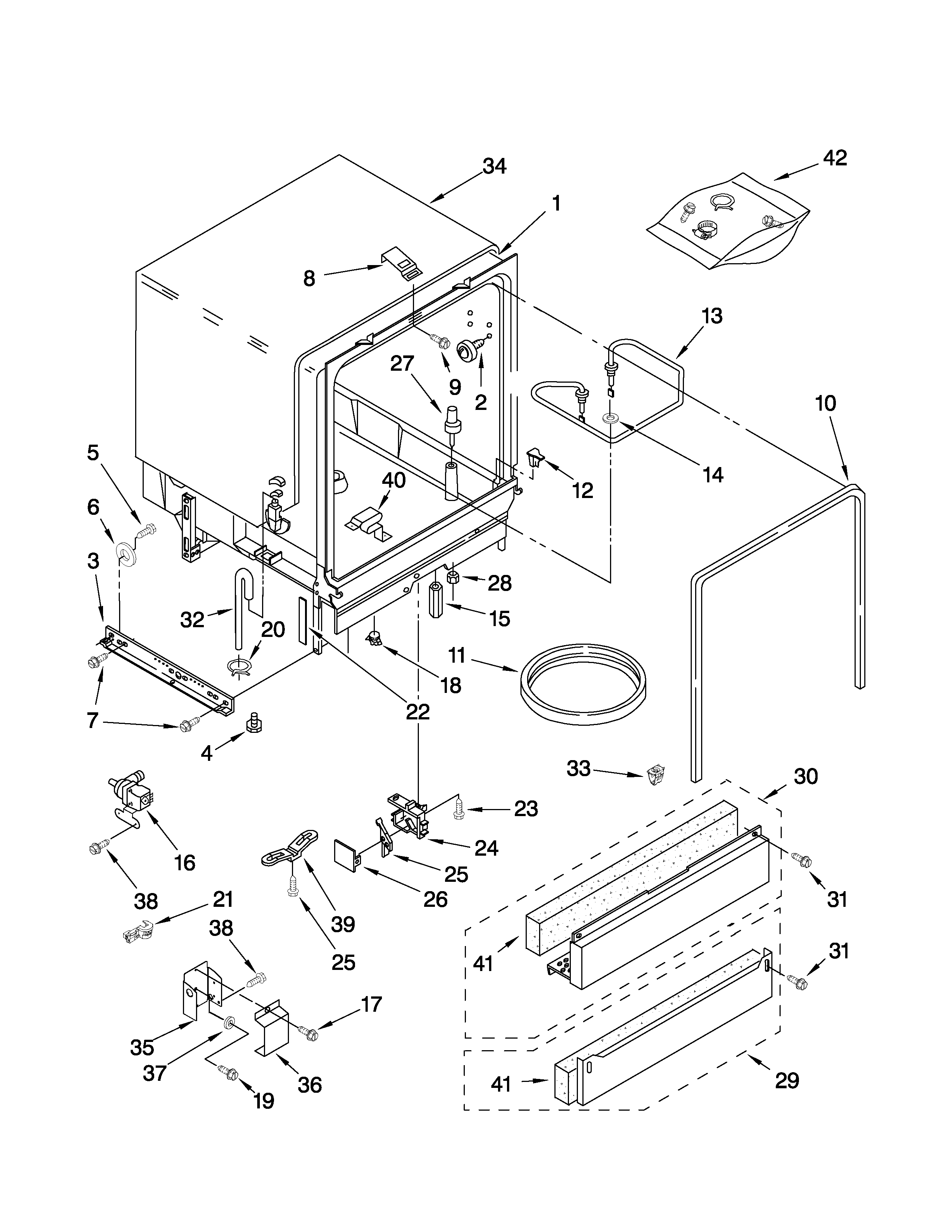 Kenmore 66513443K901 tub assembly parts diagram