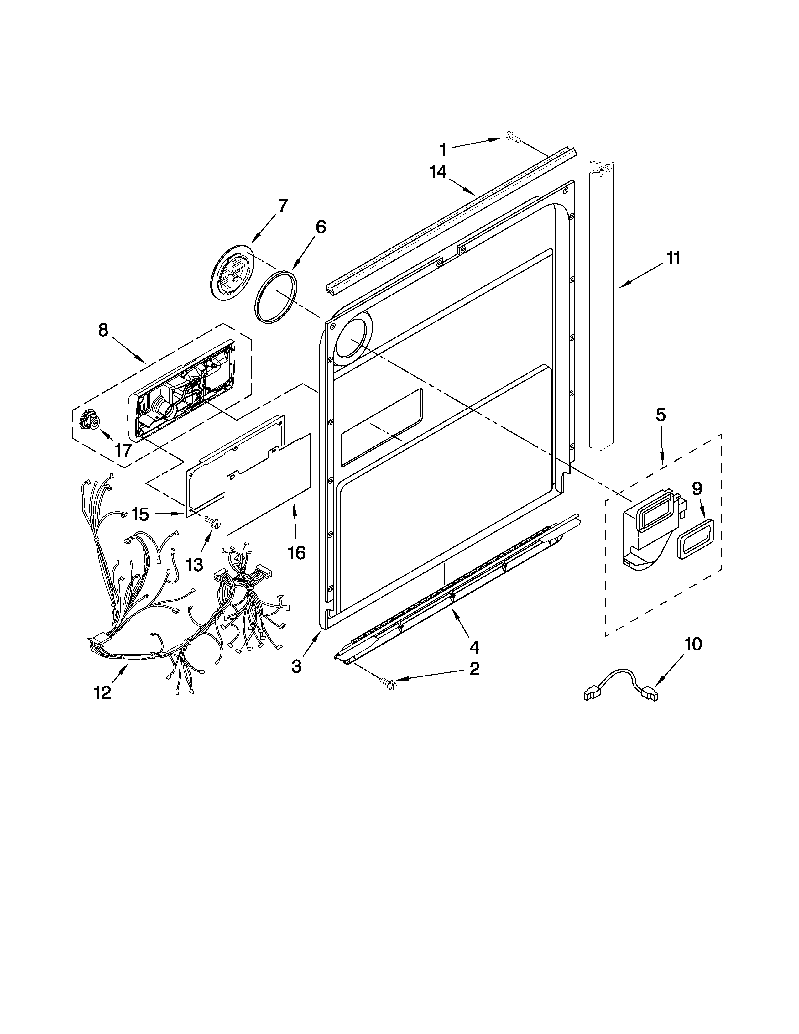 Kenmore 66577982K702 door and latch parts diagram