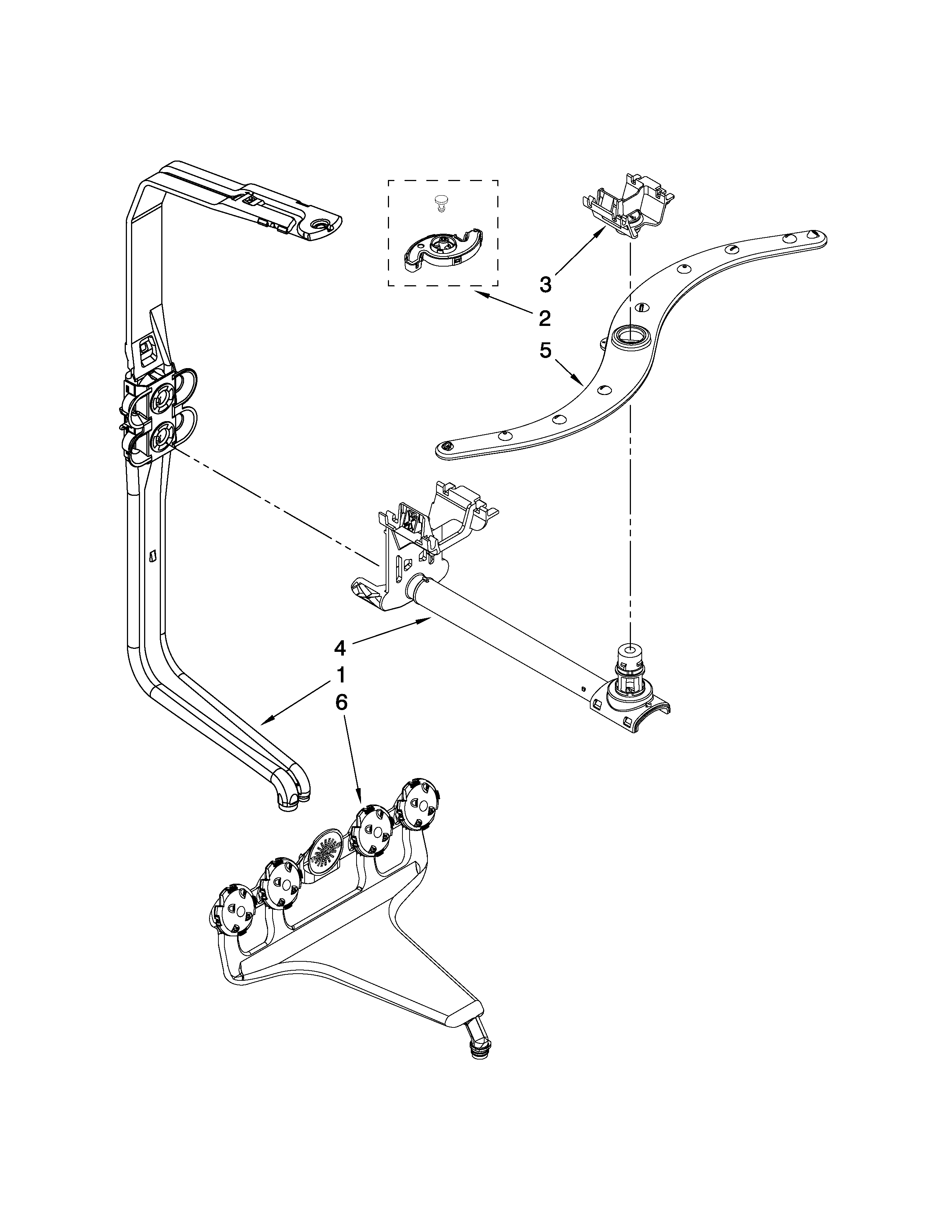 Kenmore 66577982K702 upper wash and rinse parts diagram