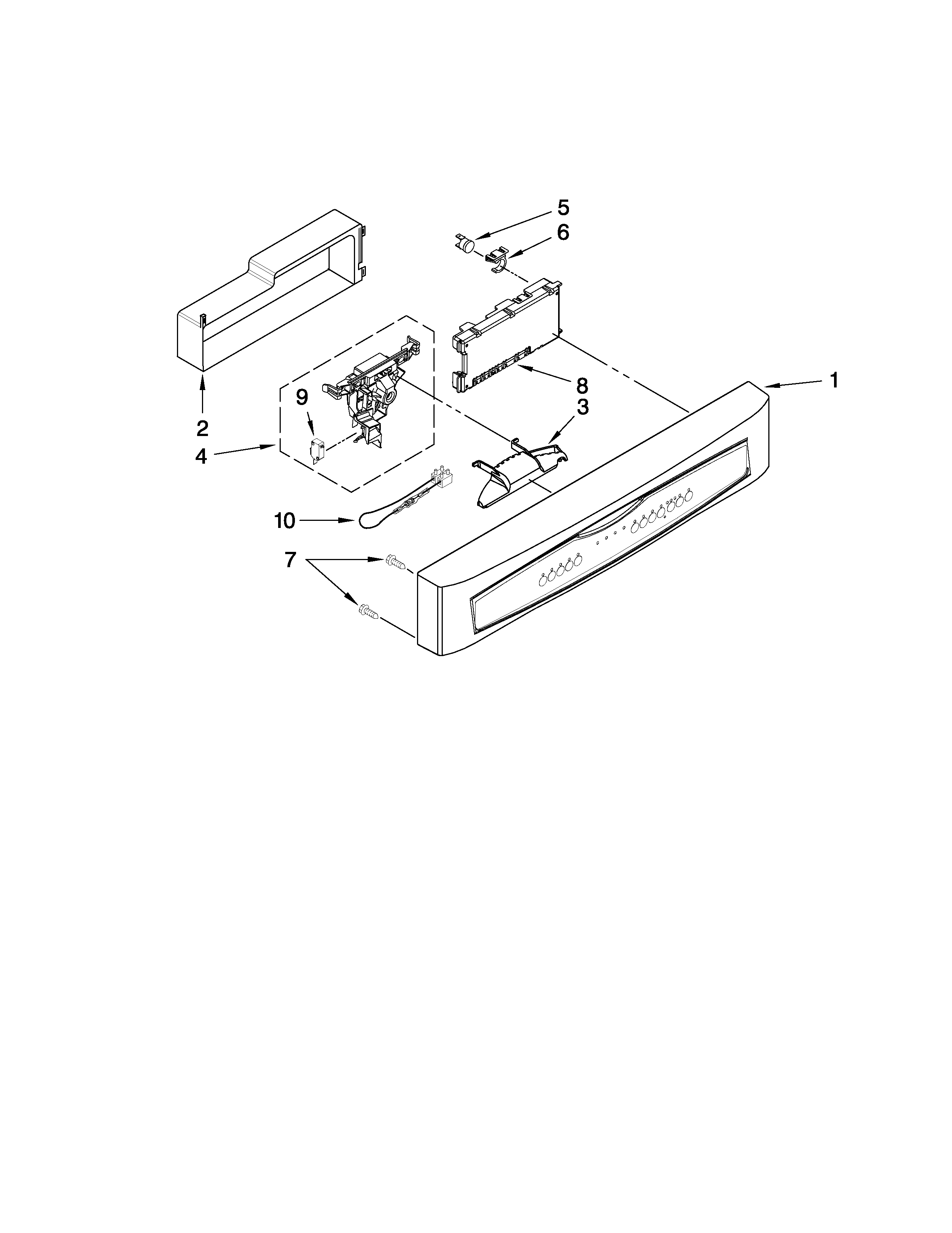 Kenmore 66513889K801 control panel parts diagram