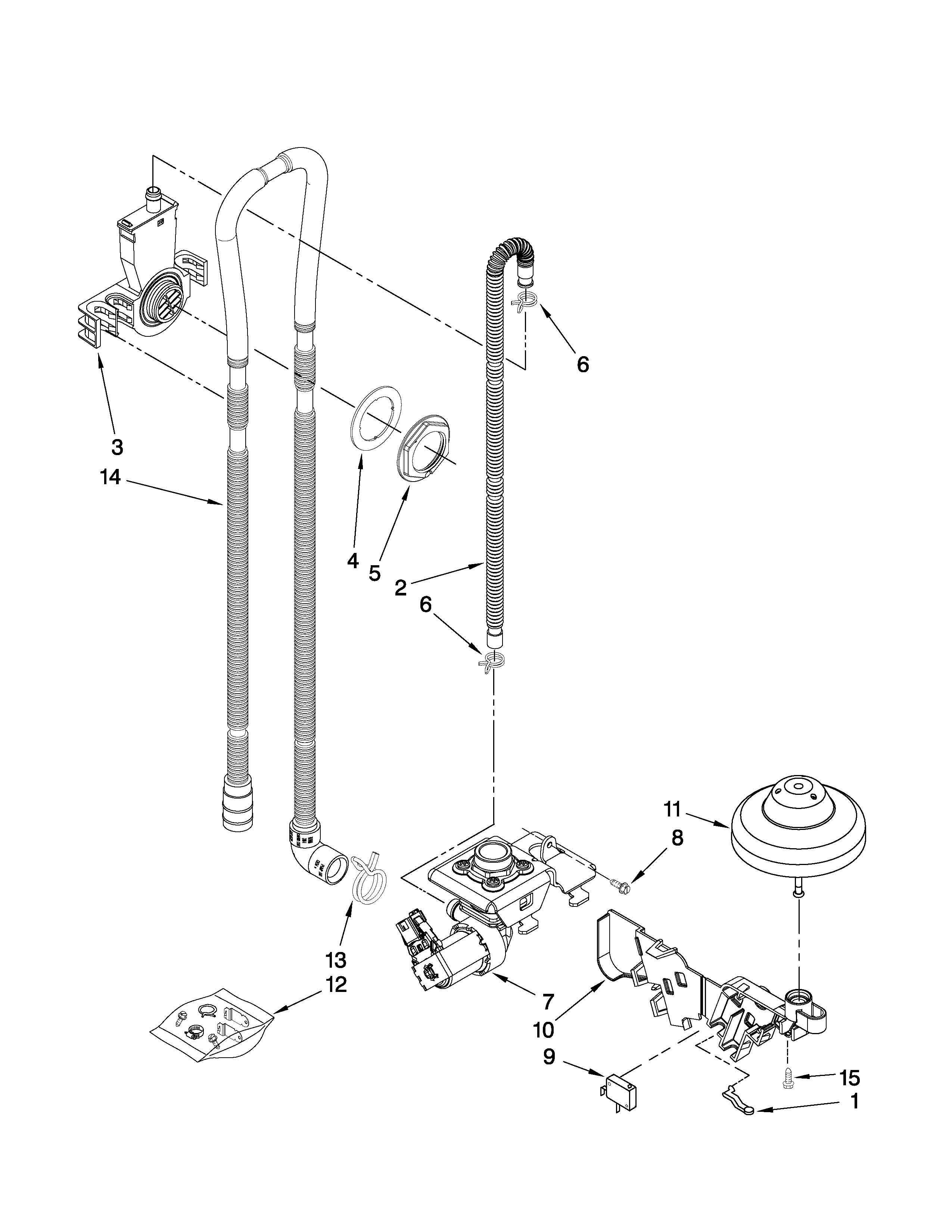 Kenmore 66513889K801 fill and overfill parts diagram