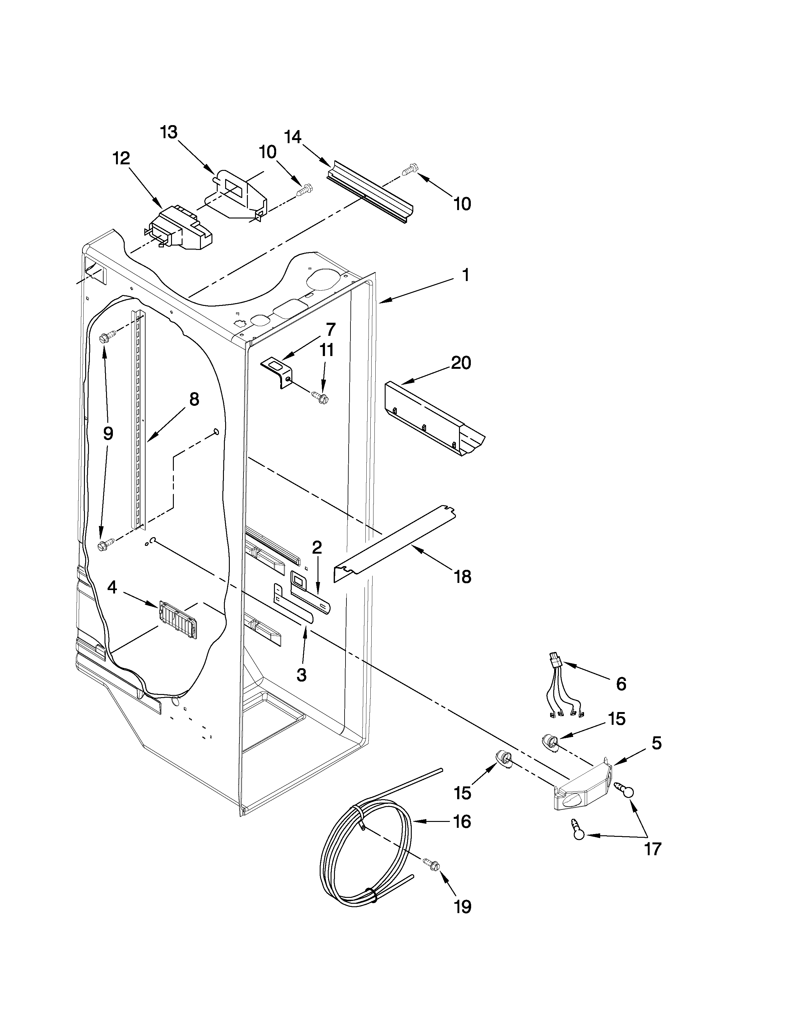 Kenmore 10657916700 refrigerator liner parts diagram