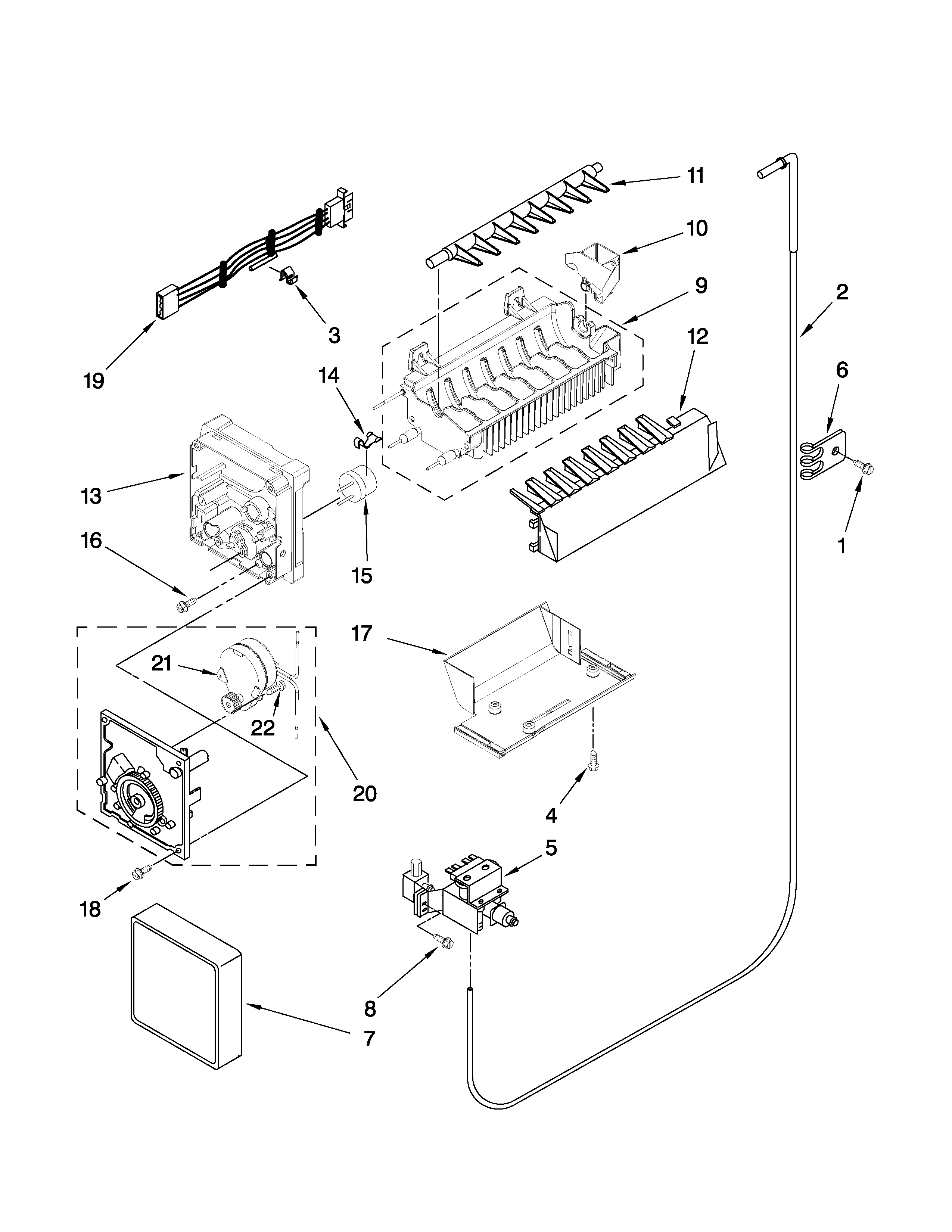 Kenmore 10657916700 icemaker parts diagram
