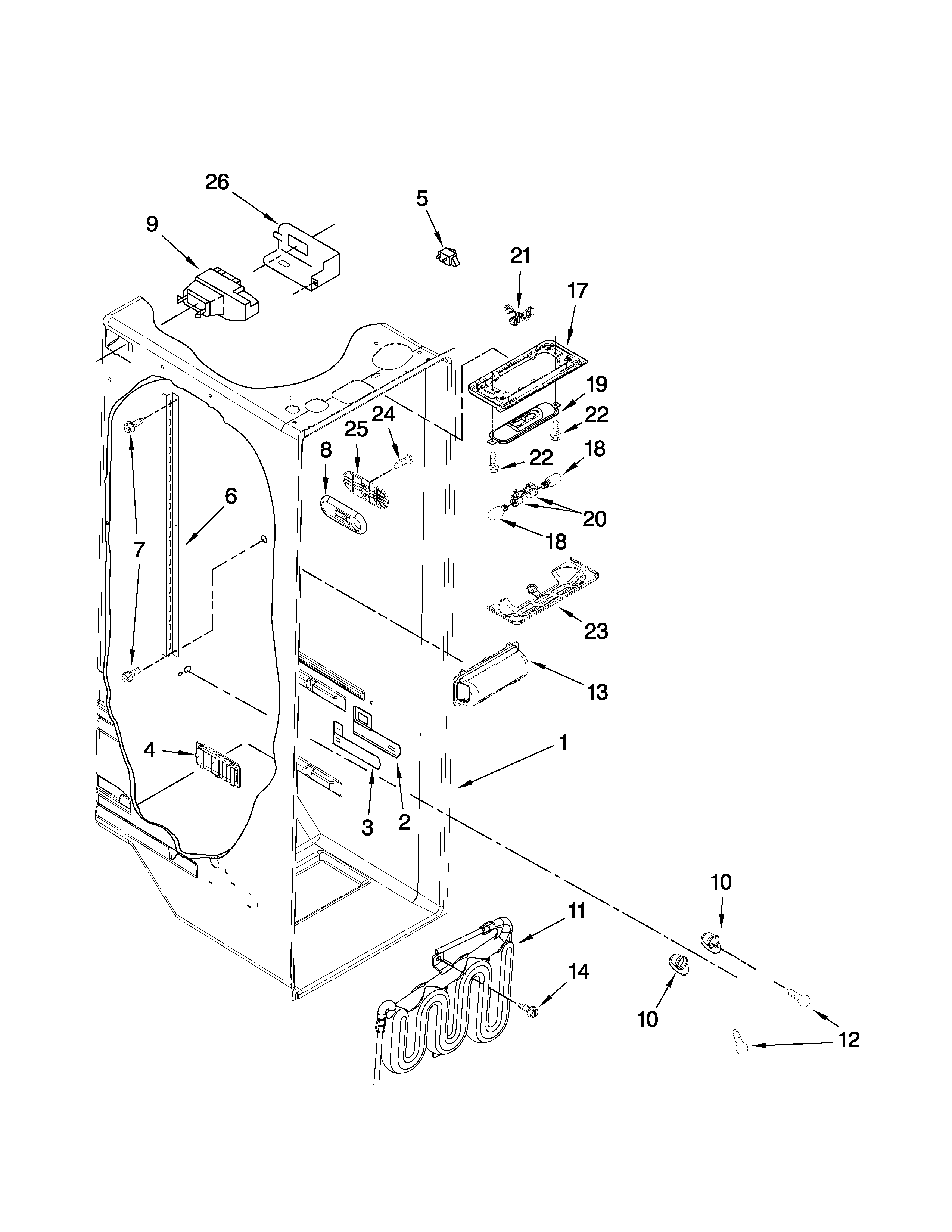 Kenmore Elite 10650446903 refrigerator liner parts diagram