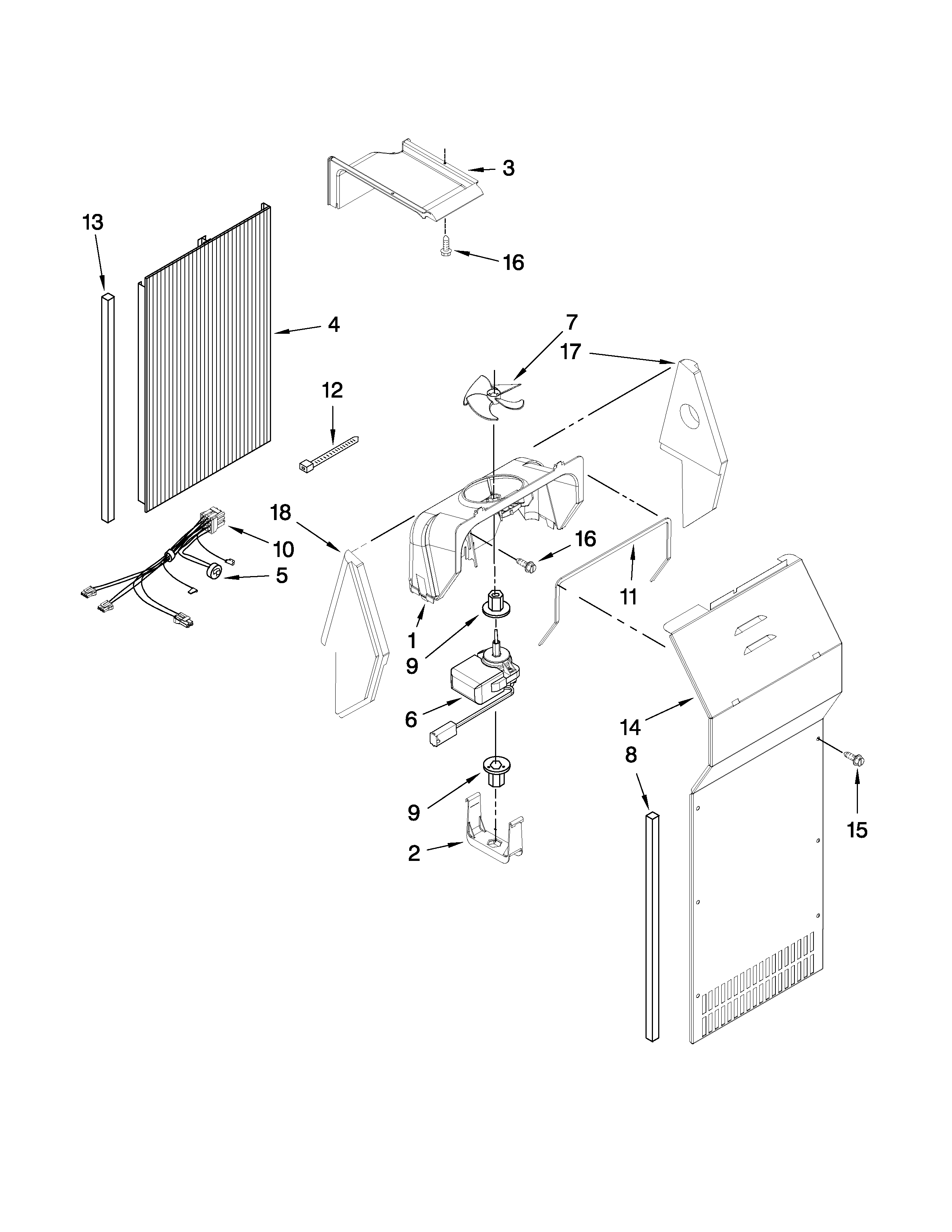 Kenmore Elite 10650446903 air flow parts diagram