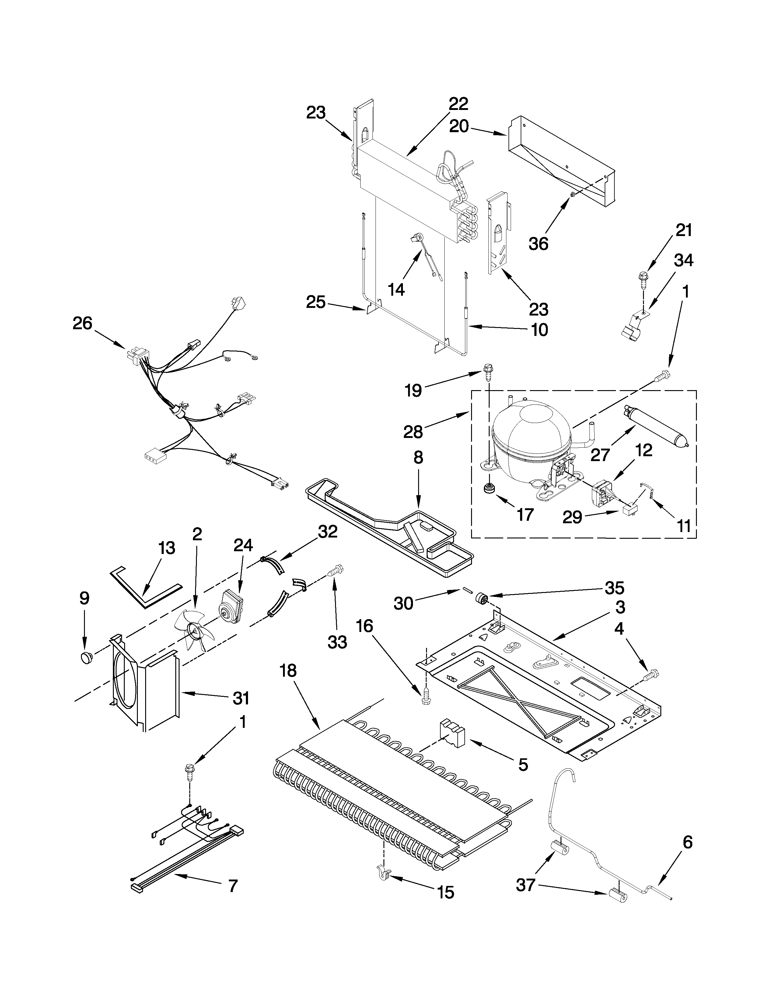 Kenmore 59667253601 unit parts diagram