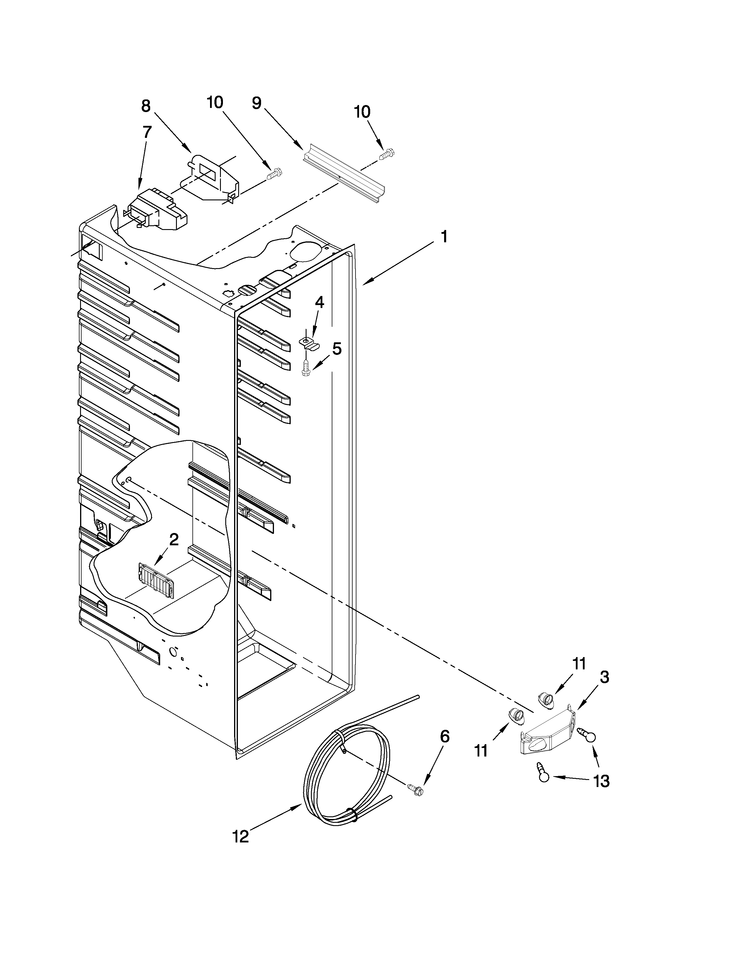 Galaxy 10655138702 refrigerator liner parts diagram