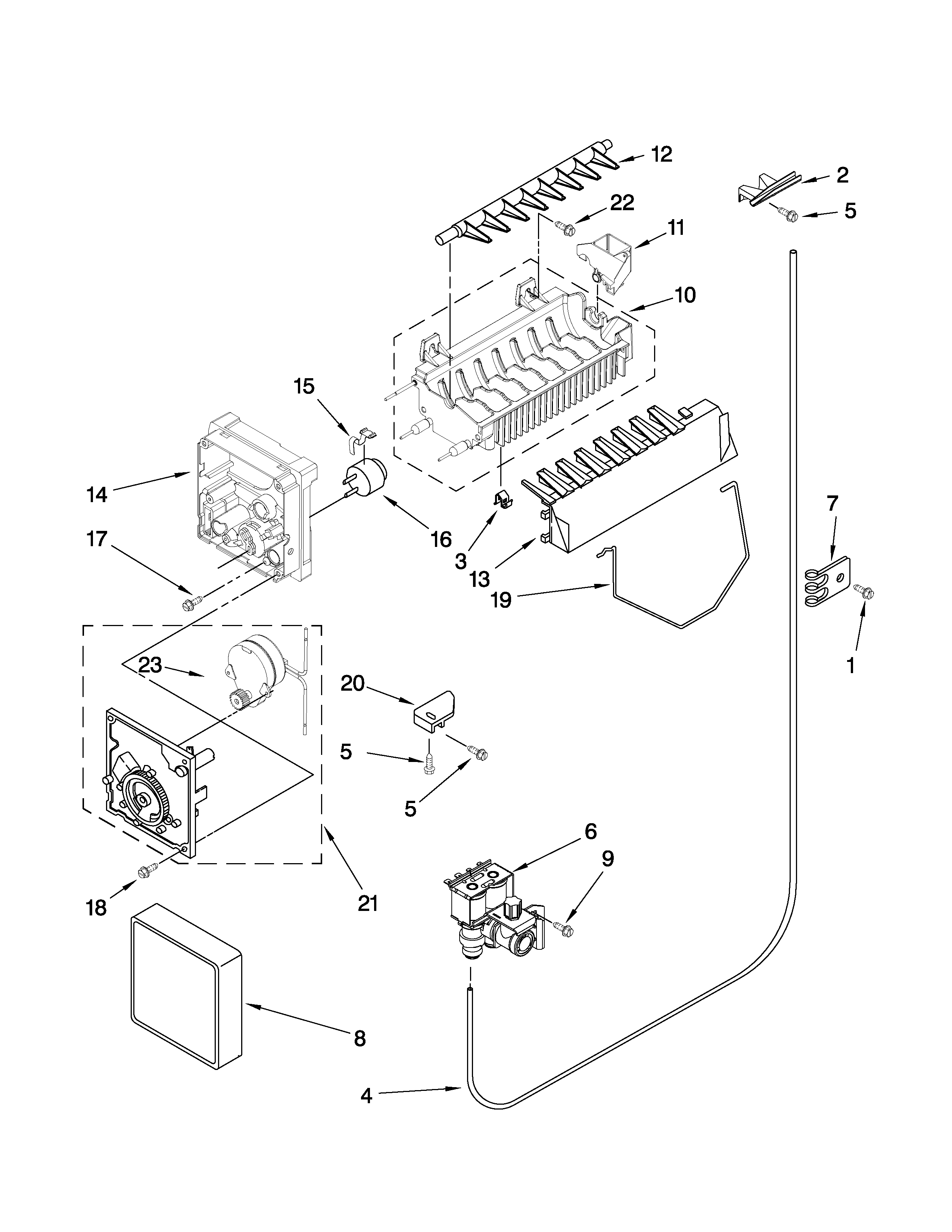 Galaxy 10655138702 icemaker parts diagram