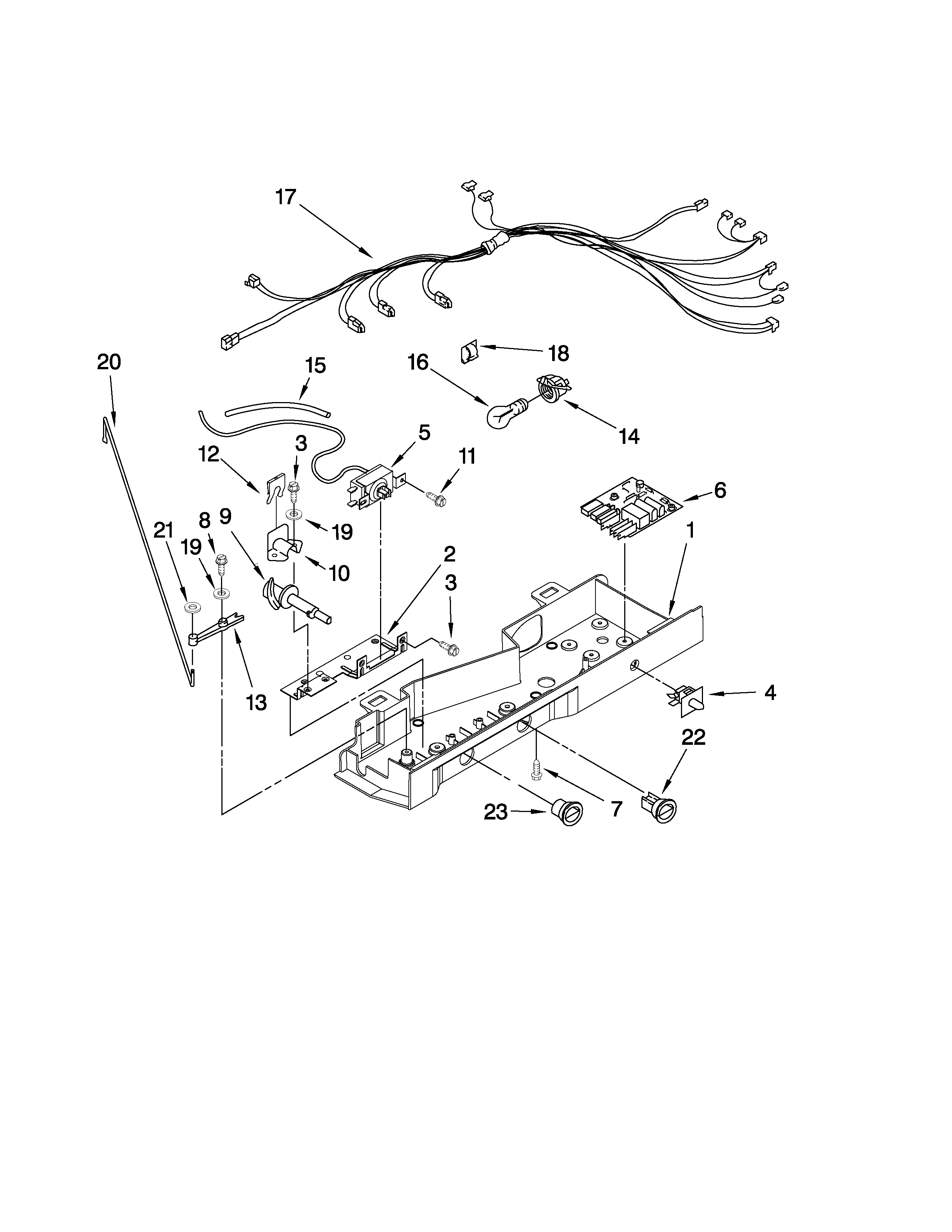 Kenmore 10658124701 control parts diagram