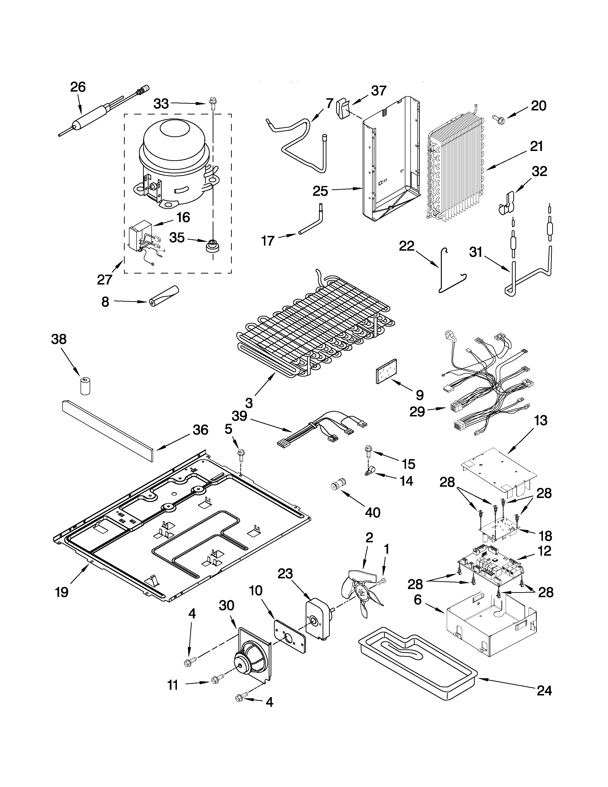 Kenmore Elite 10645433801 unit parts diagram