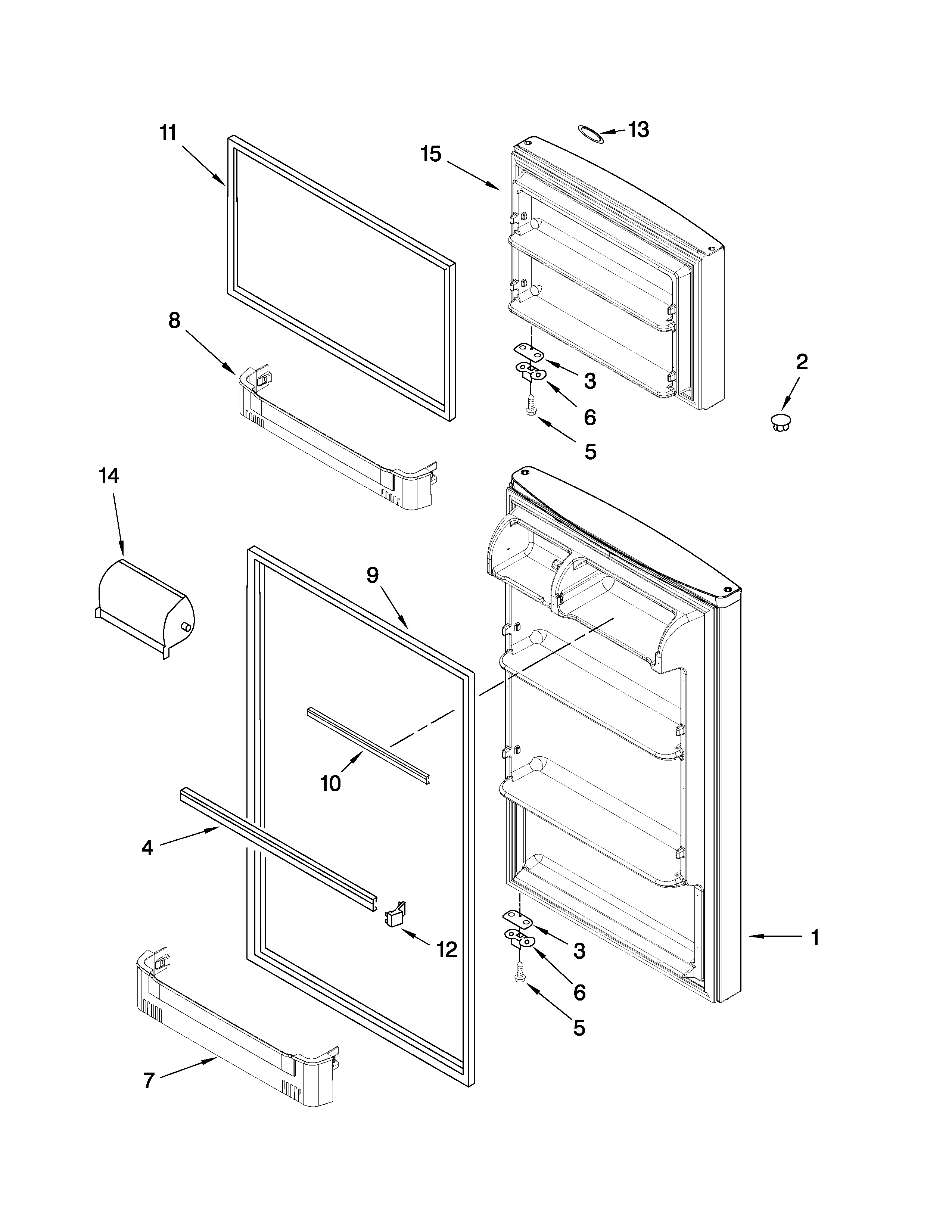 Kenmore 10660522900 door parts diagram