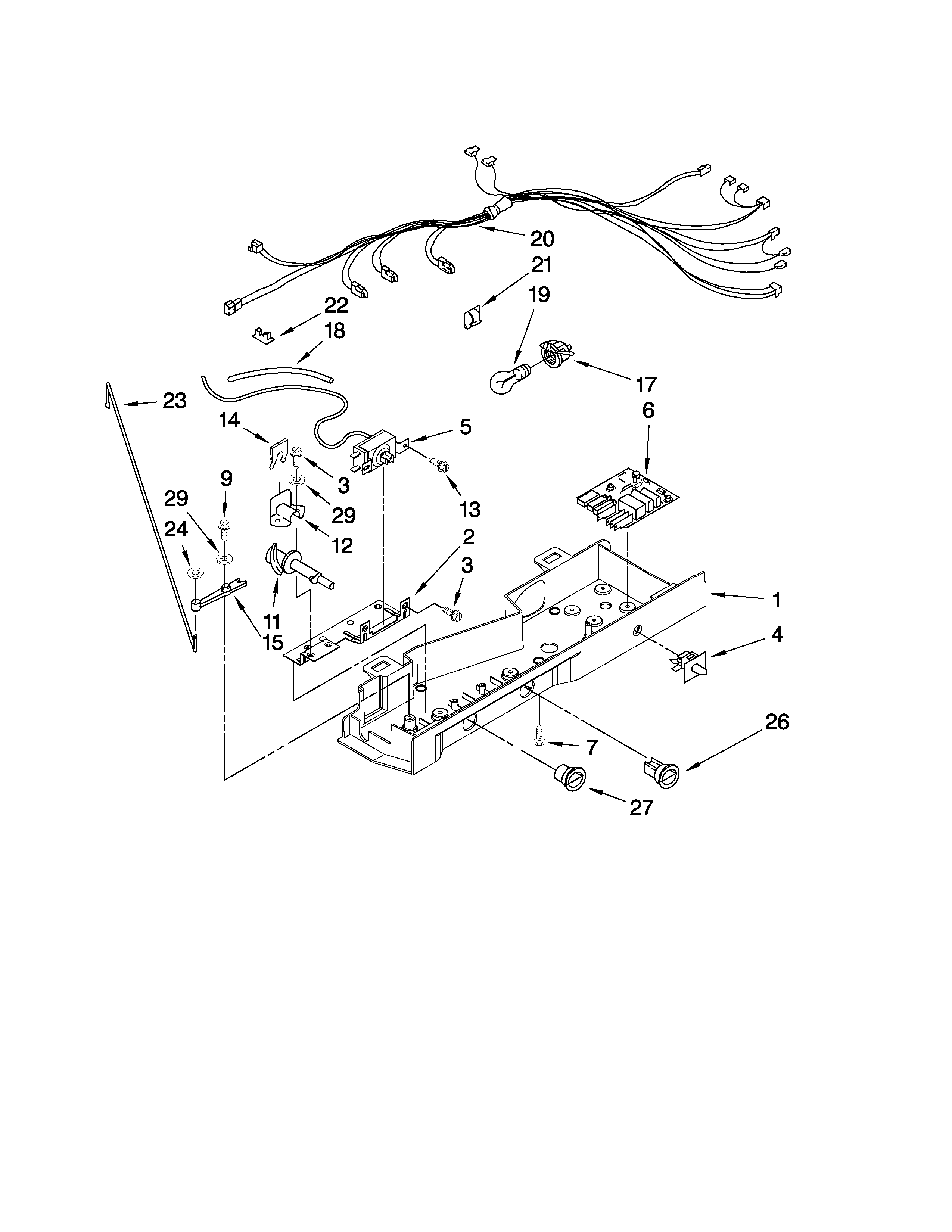 Kenmore 10657943700 control parts diagram