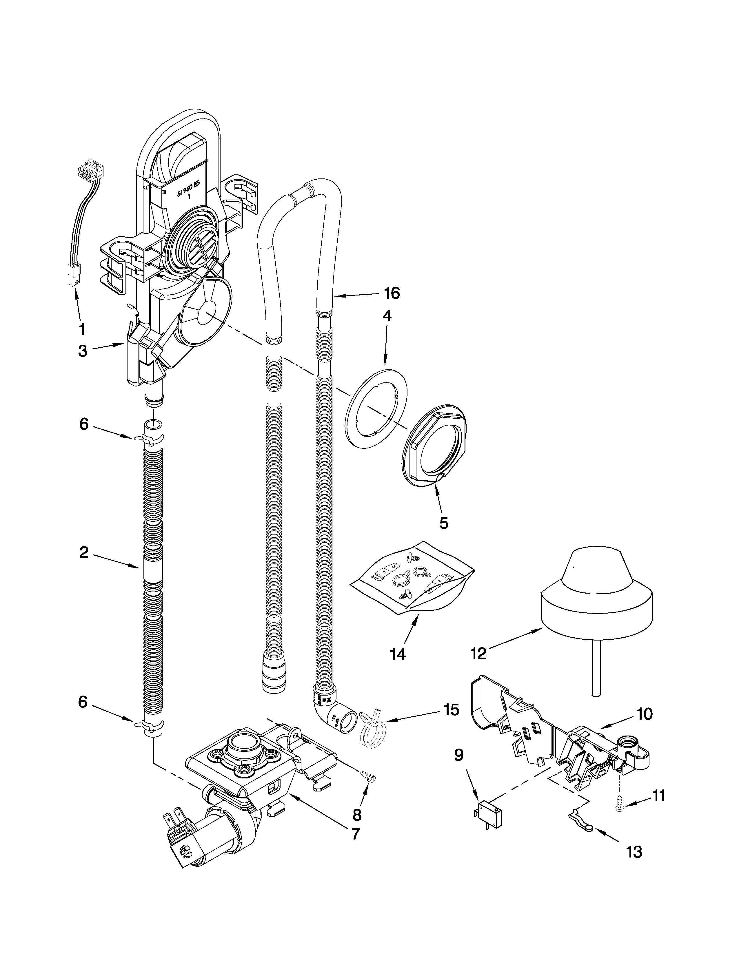 Kenmore 66513749K601 fill and overfill parts diagram