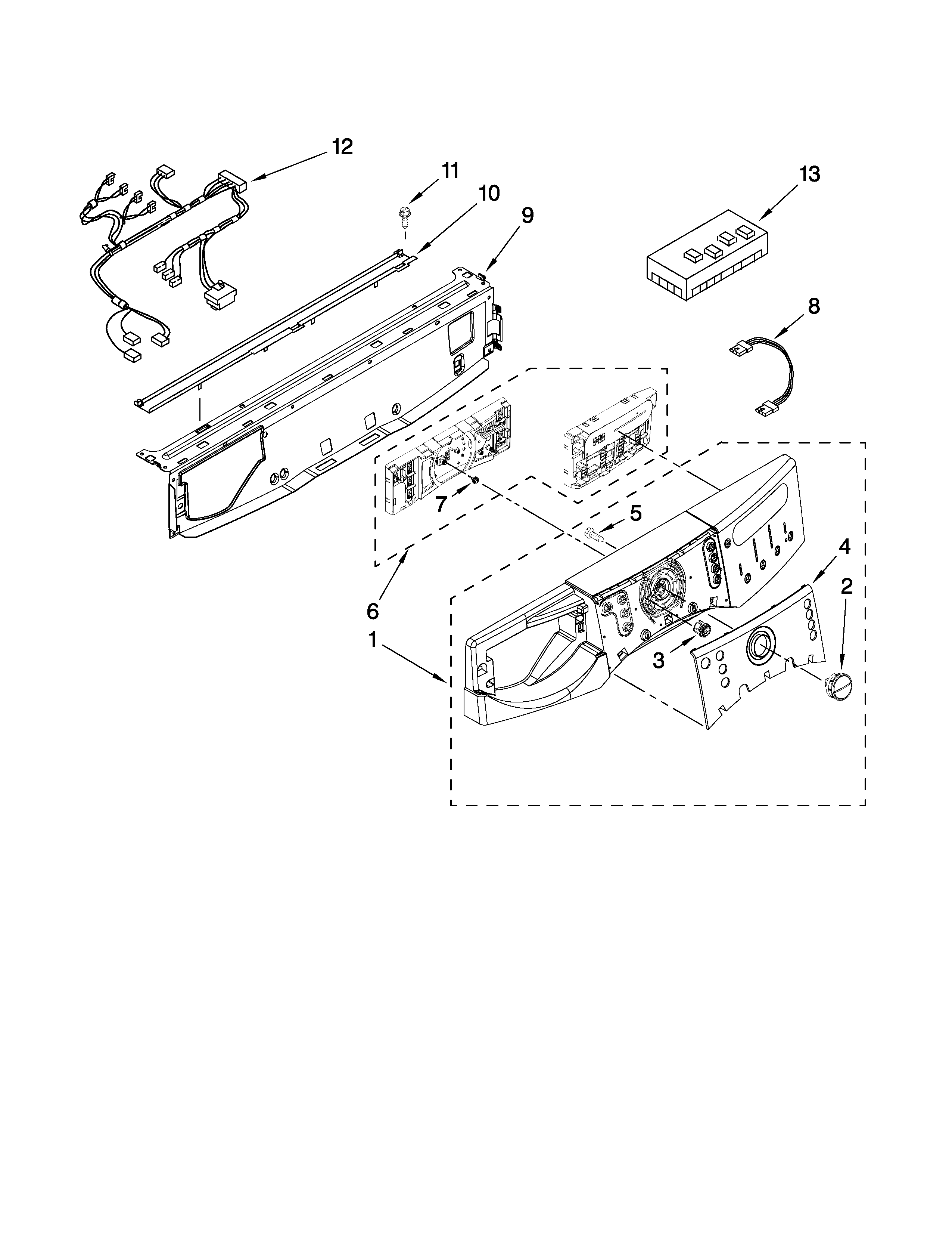 Kenmore Elite 11049962601 control panel parts diagram