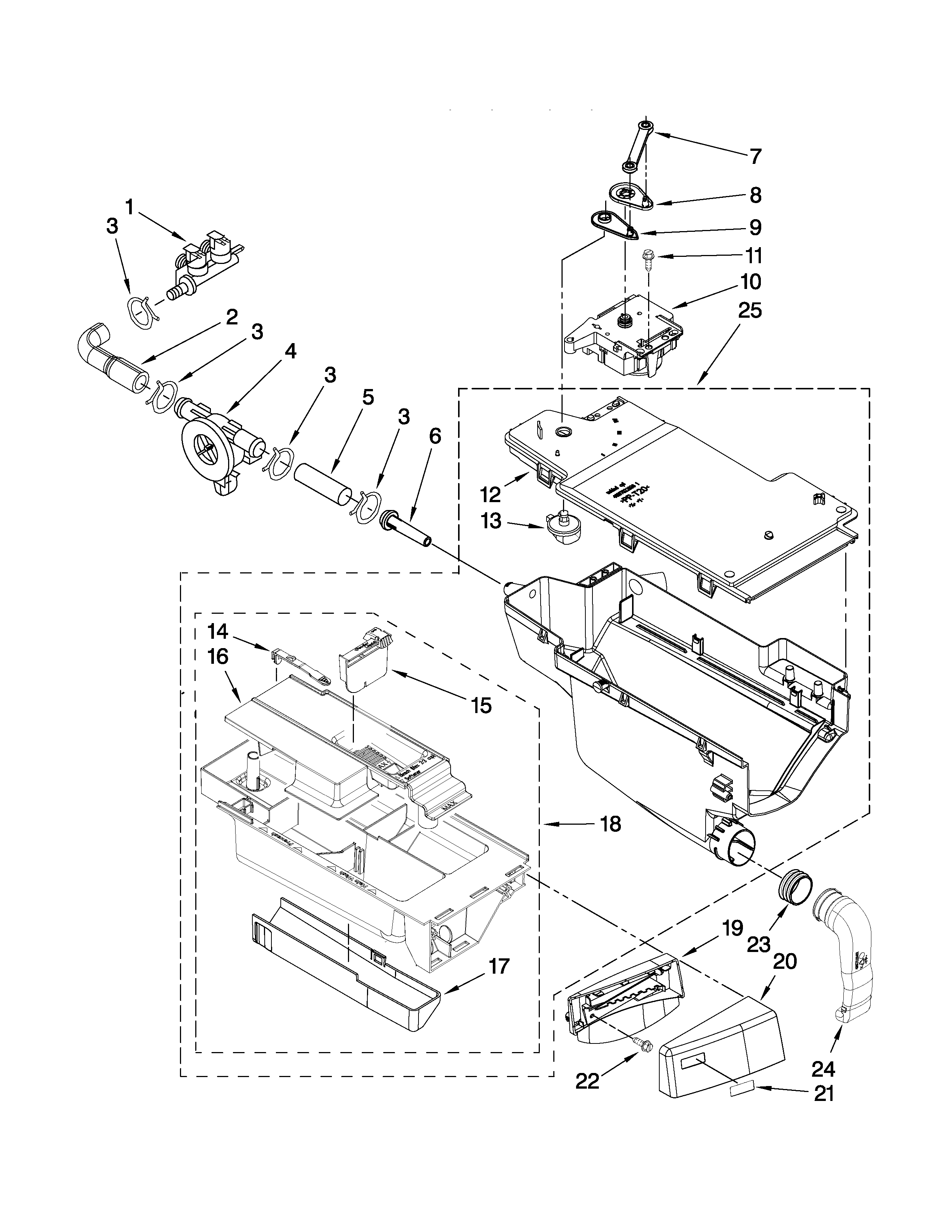 Kenmore Elite 11049962601 dispenser parts diagram