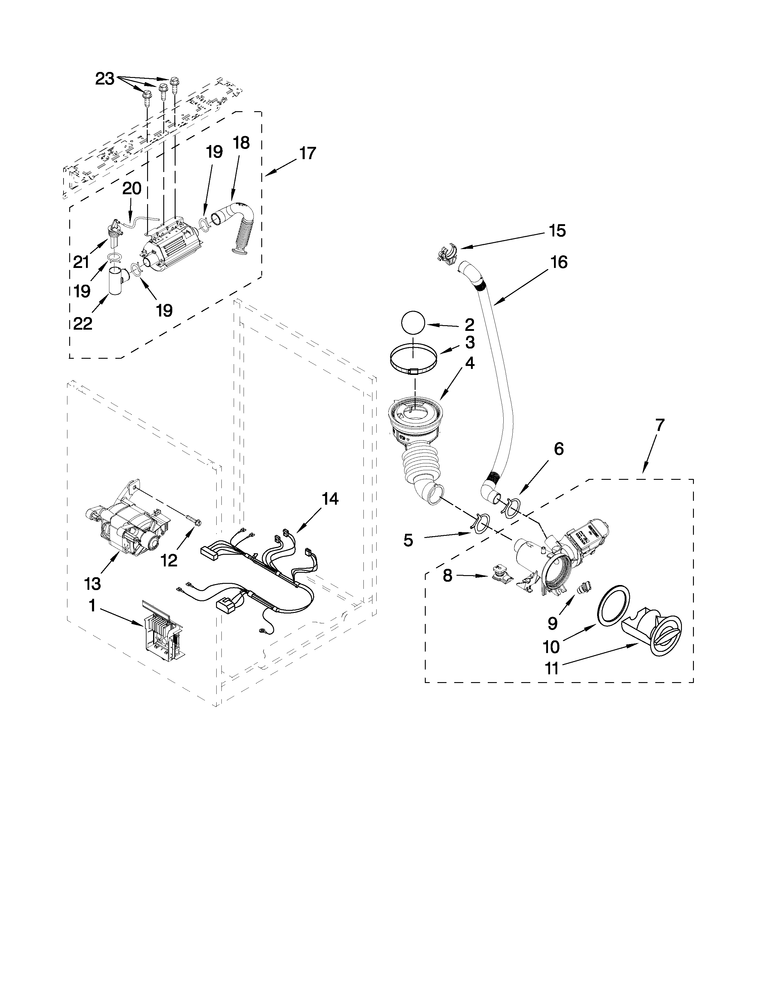 Kenmore Elite 11047789700 steamer, pump and motor parts diagram