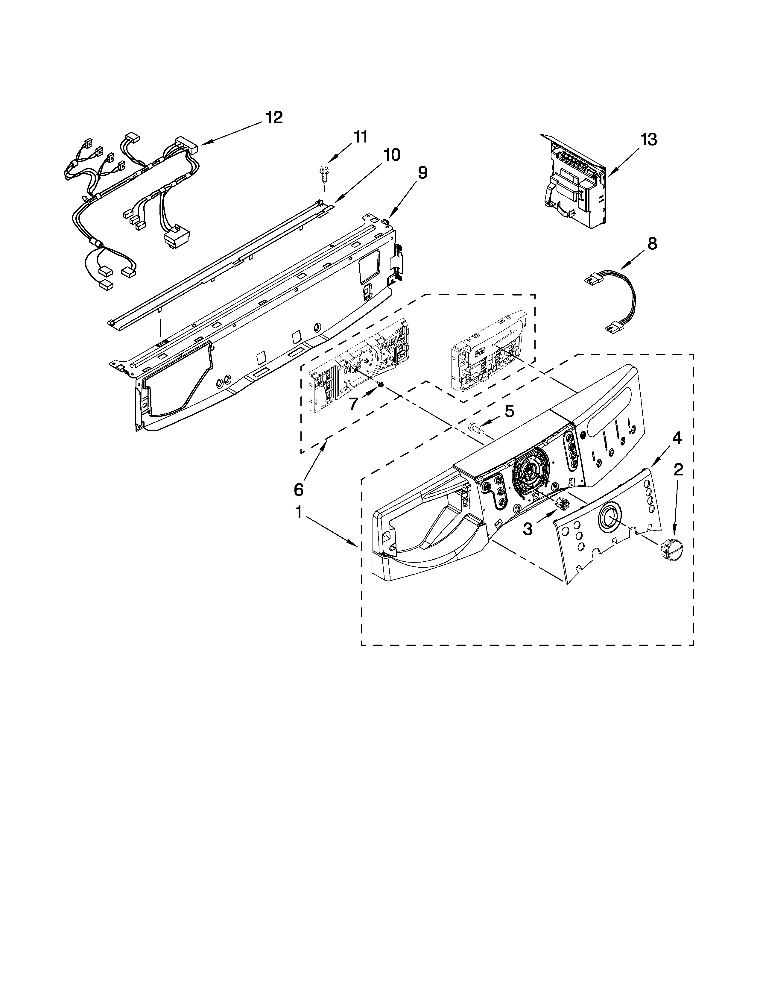 Kenmore Elite 11047781701 control panel parts diagram