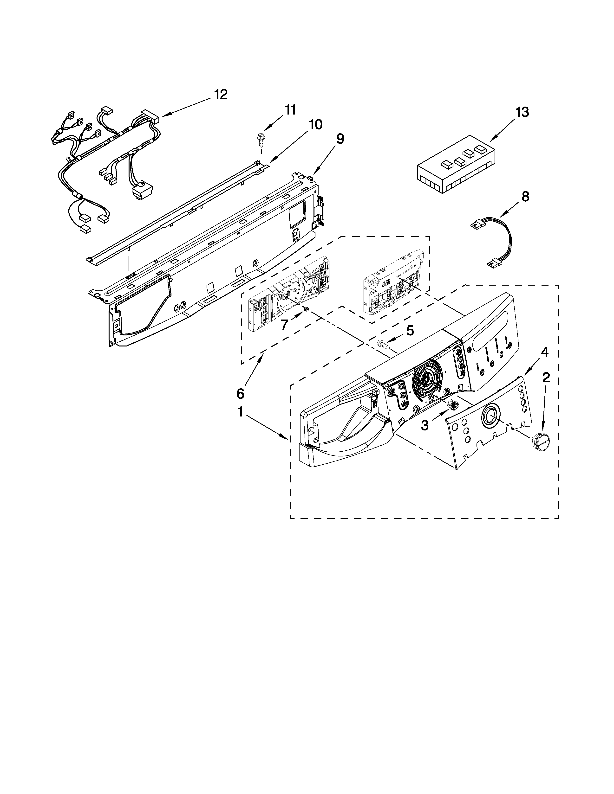 Kenmore Elite 11046747801 control panel parts diagram