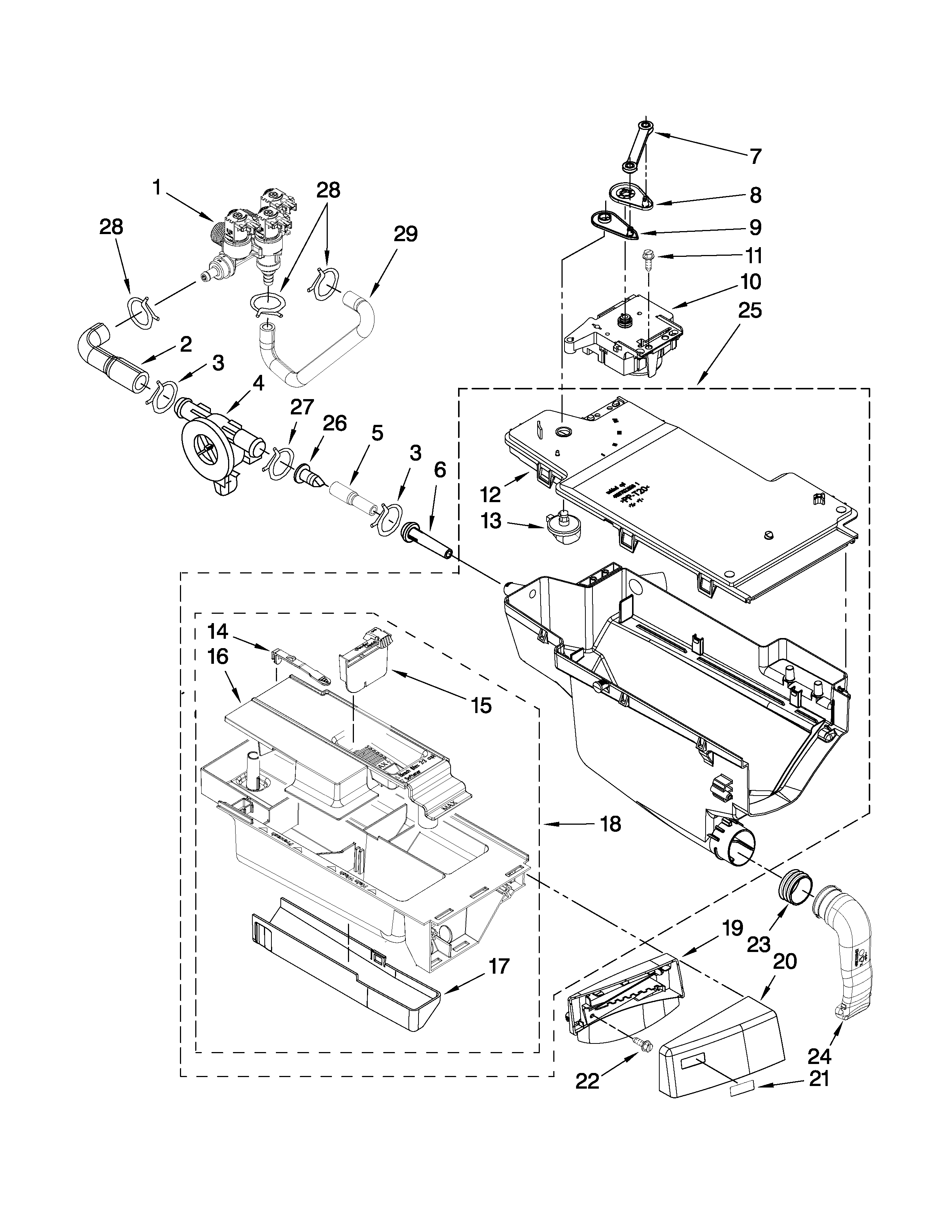 Kenmore Elite 11046747801 dispenser parts diagram