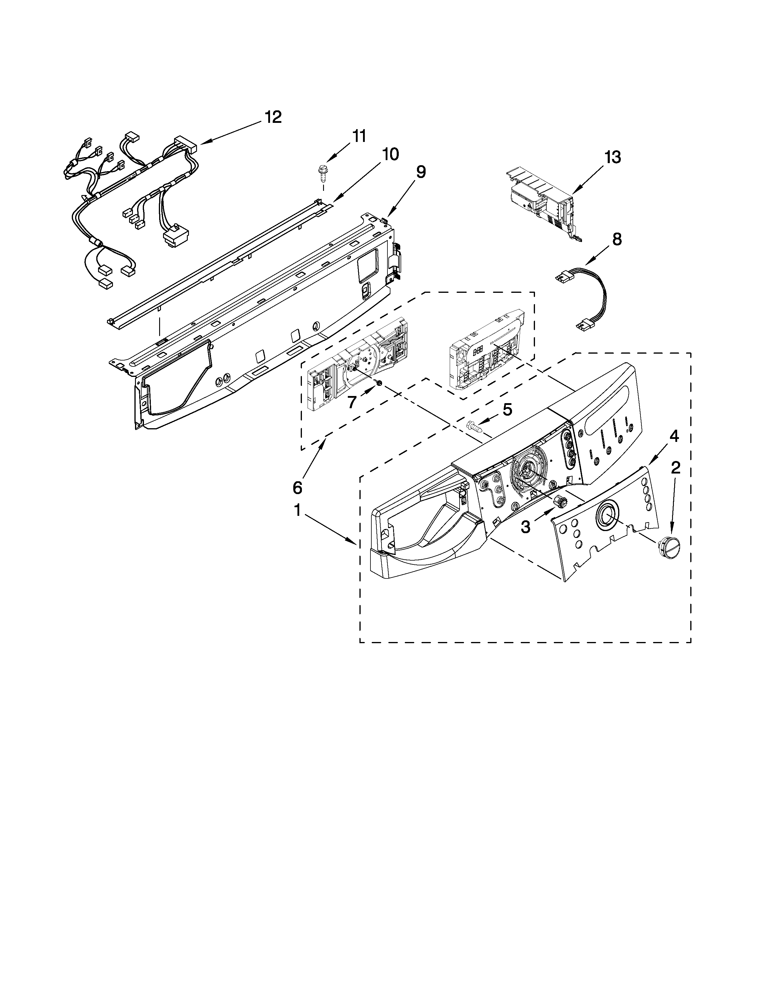 Kenmore Elite 11049962603 control panel parts diagram