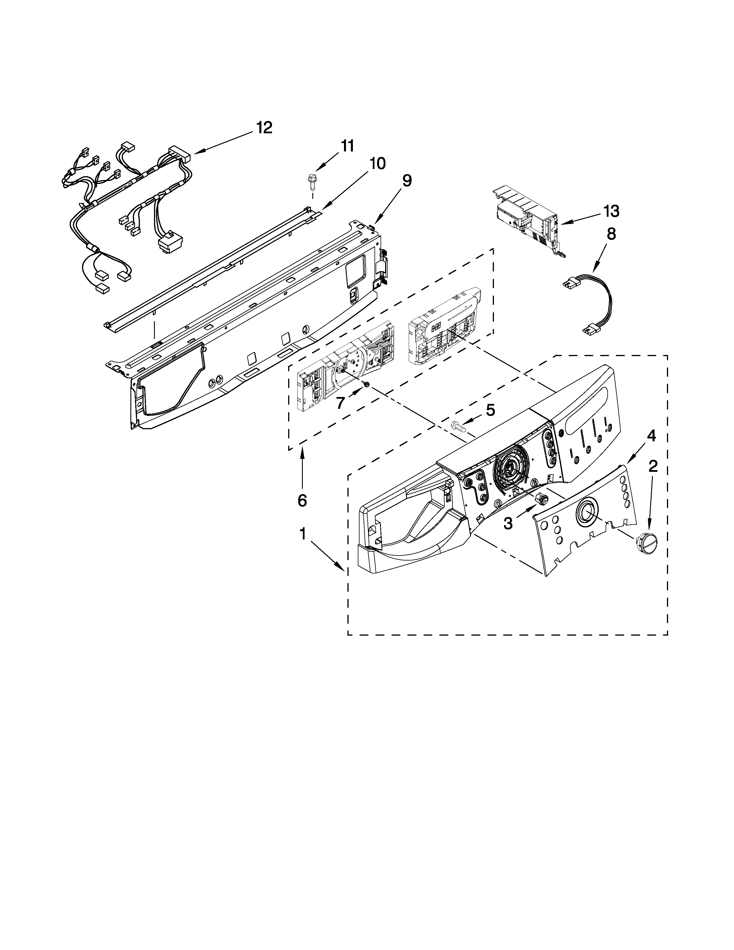 Kenmore Elite 11046742702 control panel parts diagram