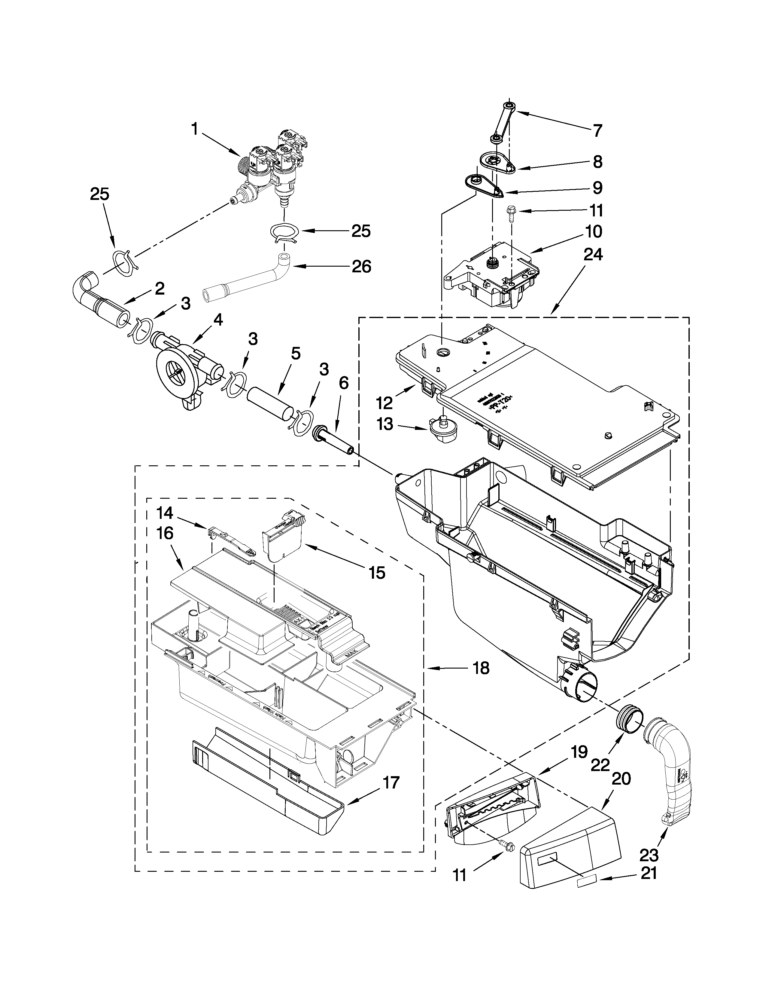Kenmore Elite 11046757802 dispenser parts diagram