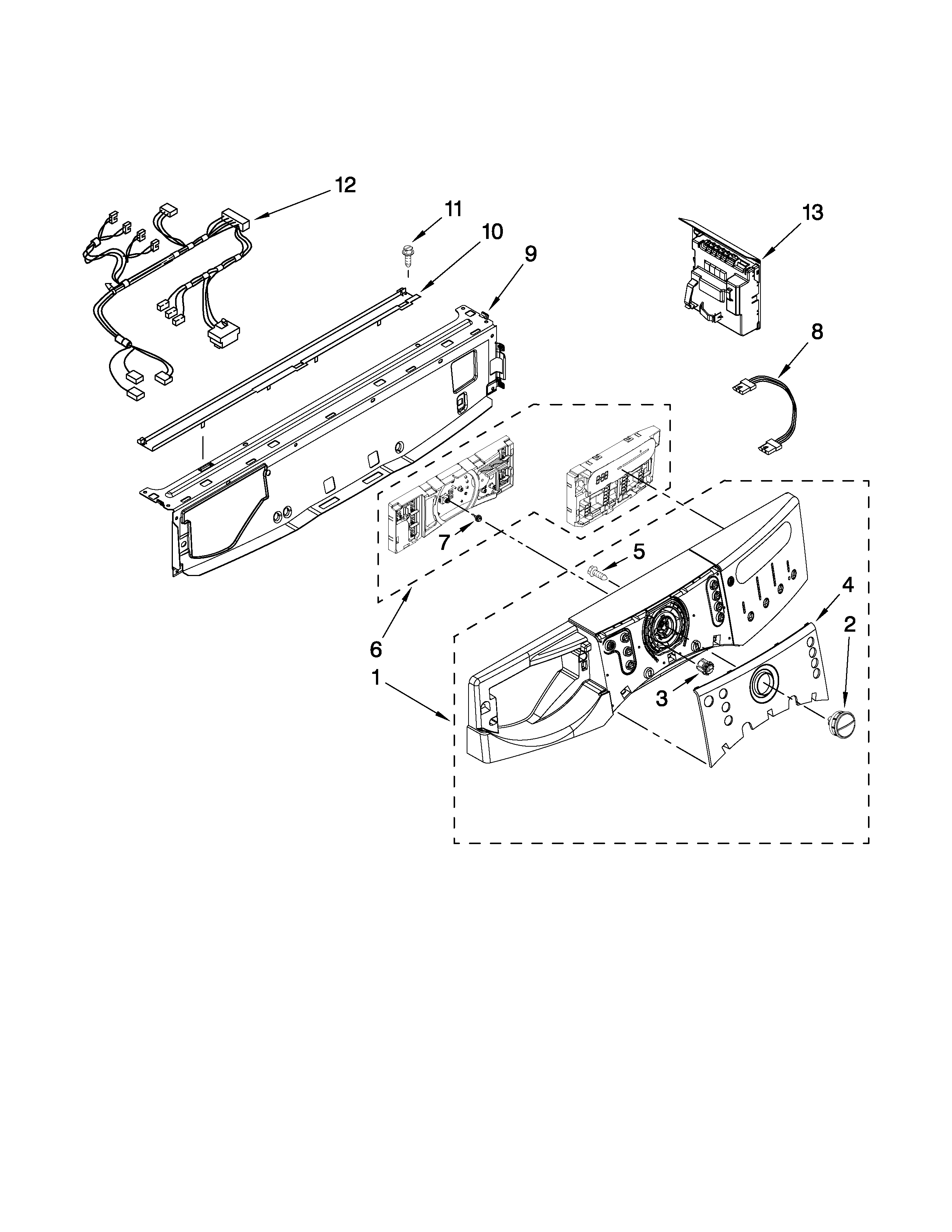 Kenmore Elite 11047882702 control panel parts diagram