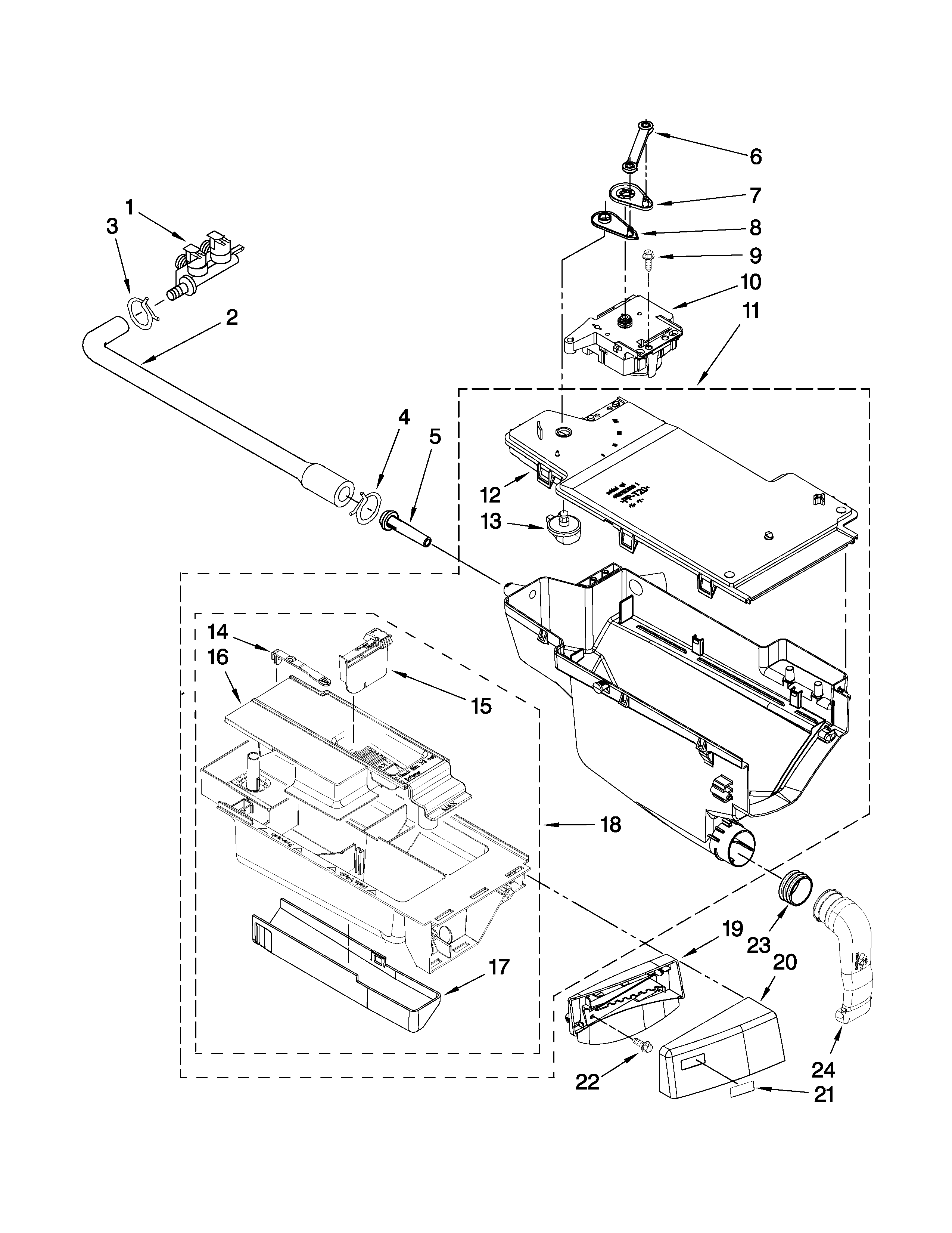 Kenmore Elite 11047882702 dispenser parts diagram