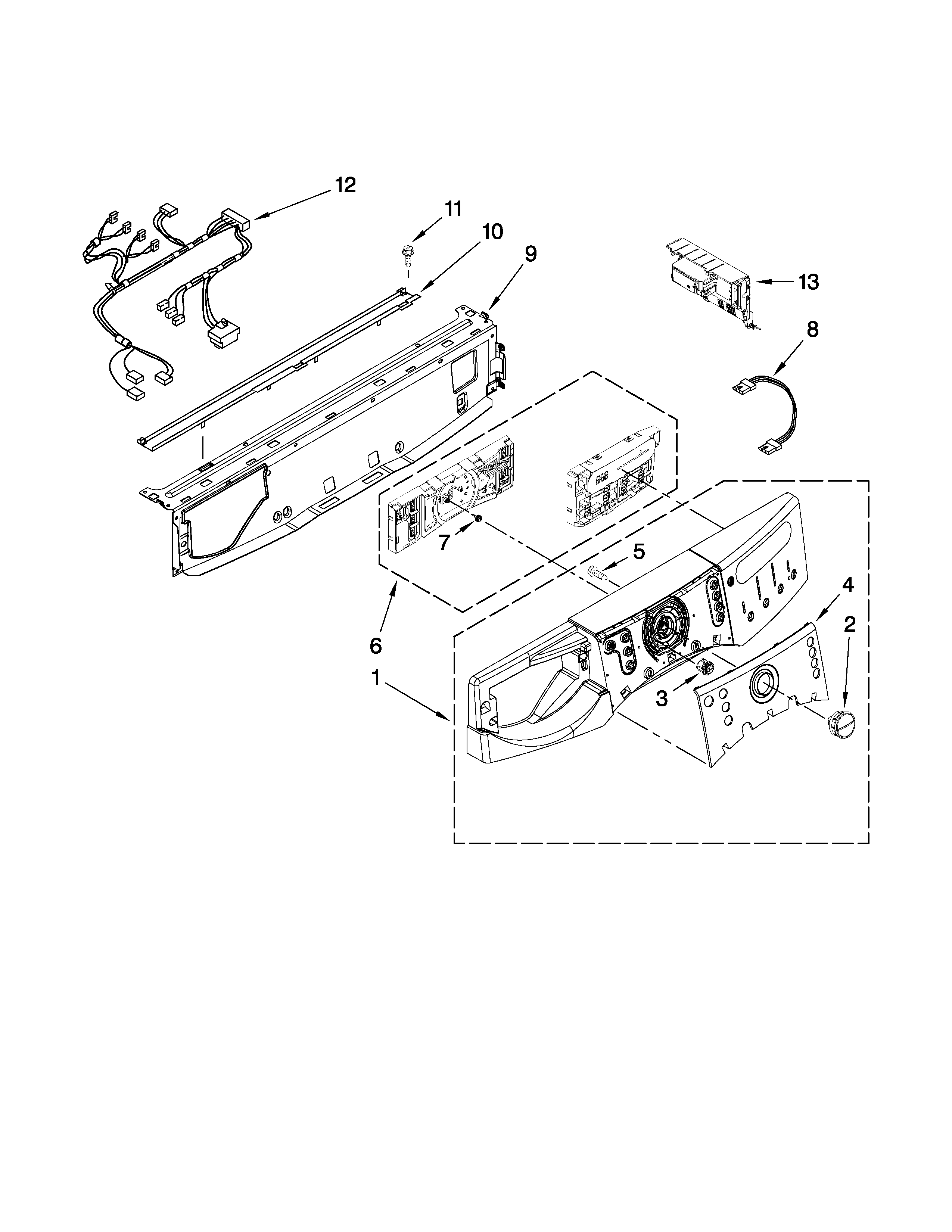 Kenmore Elite 11047882703 control panel parts diagram