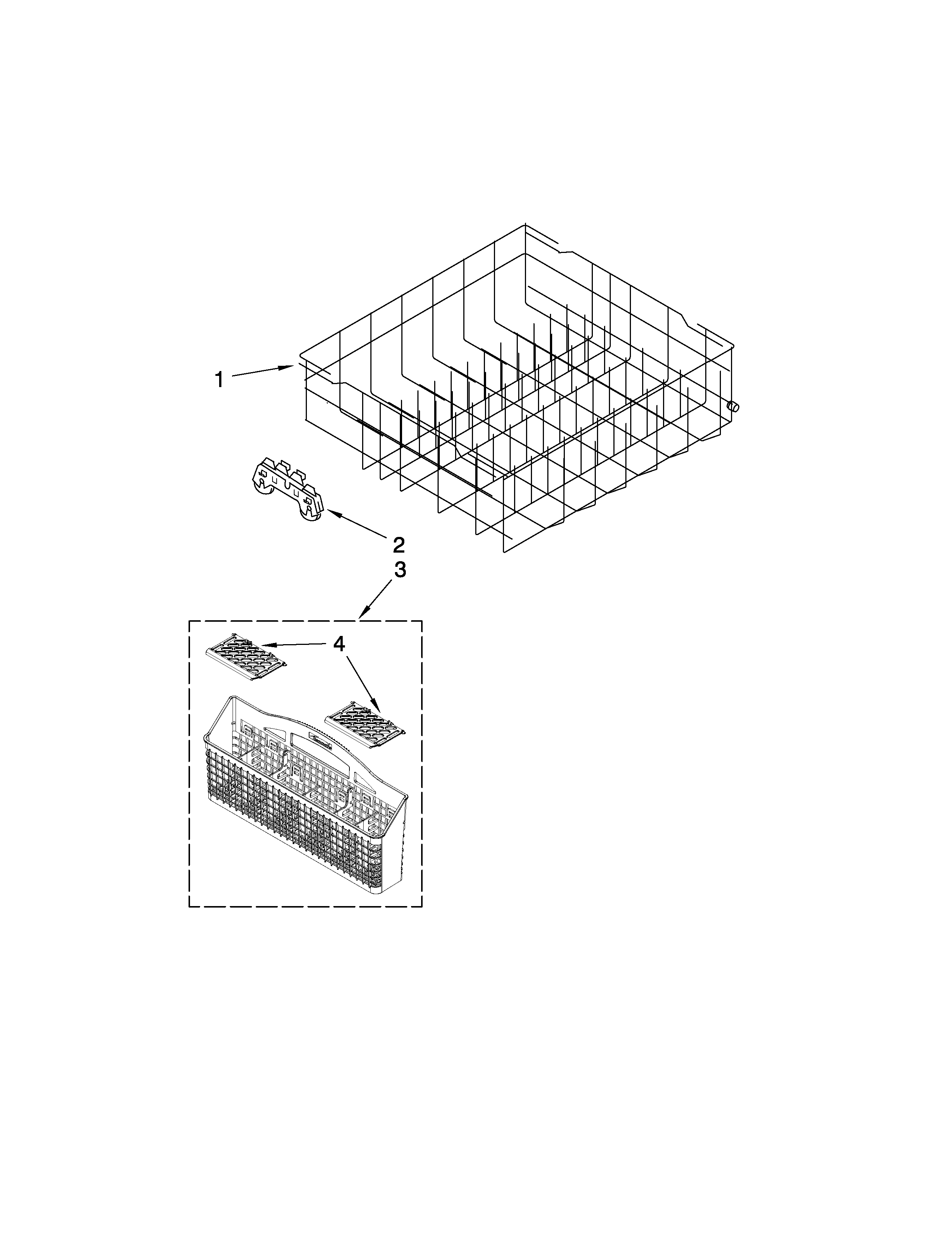 Kenmore 66513479K902 lower rack parts diagram