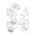 Kenmore Elite 59677593802 shelf parts diagram