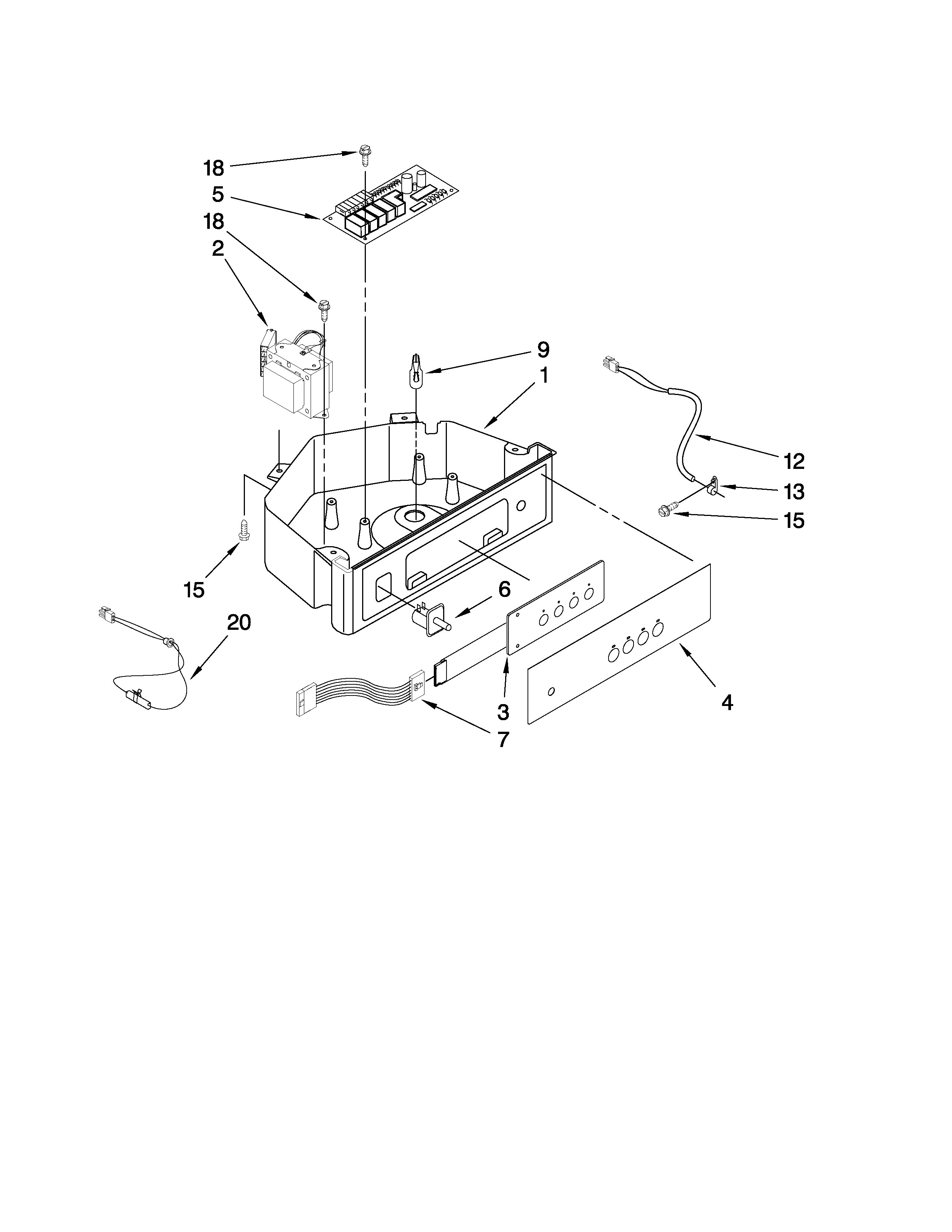 Kenmore 10689582704 control panel parts diagram