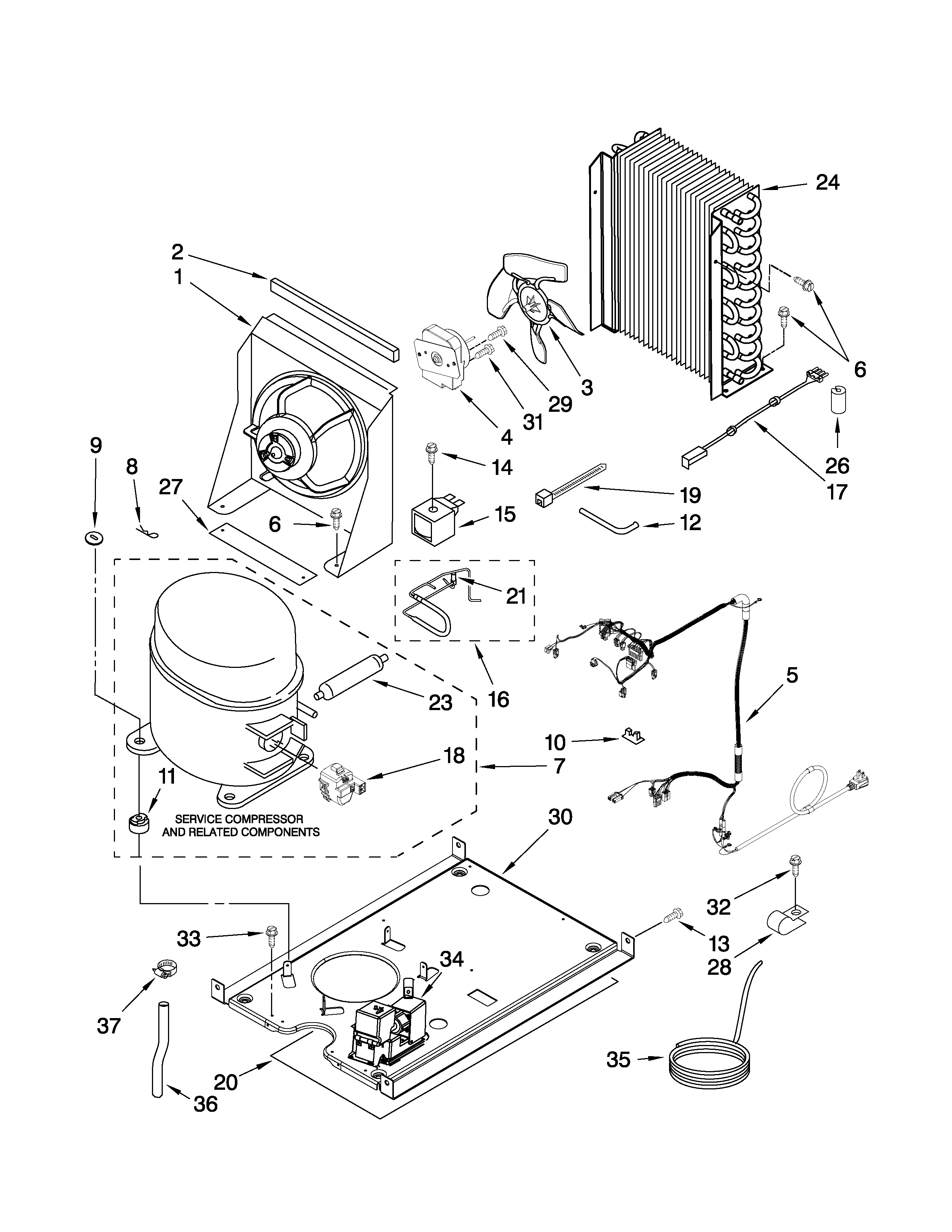 Kenmore 10689582704 unit parts diagram